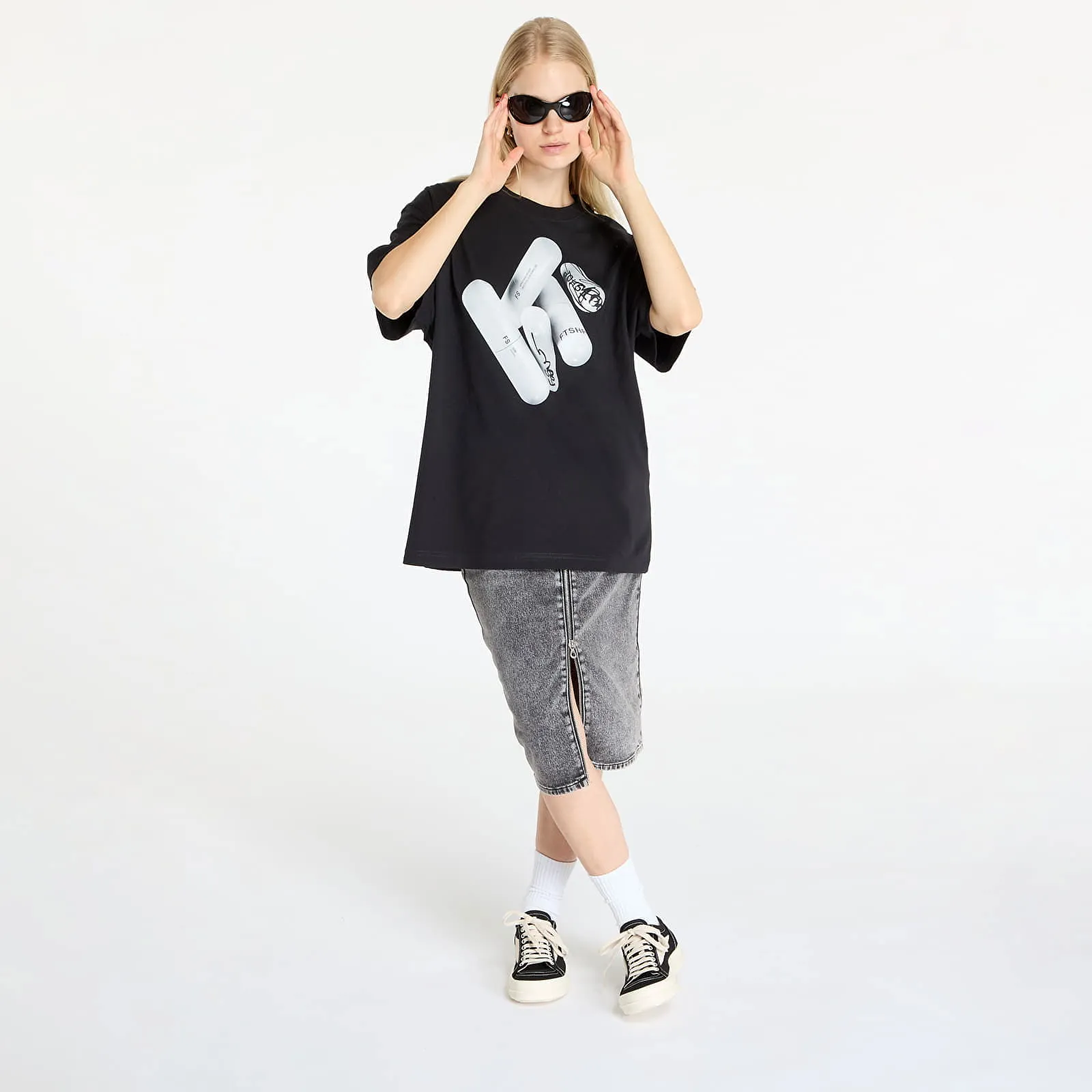 FOOTSHOP FTSHP WHITE PILL TSHIRT UNISEX BLACK S