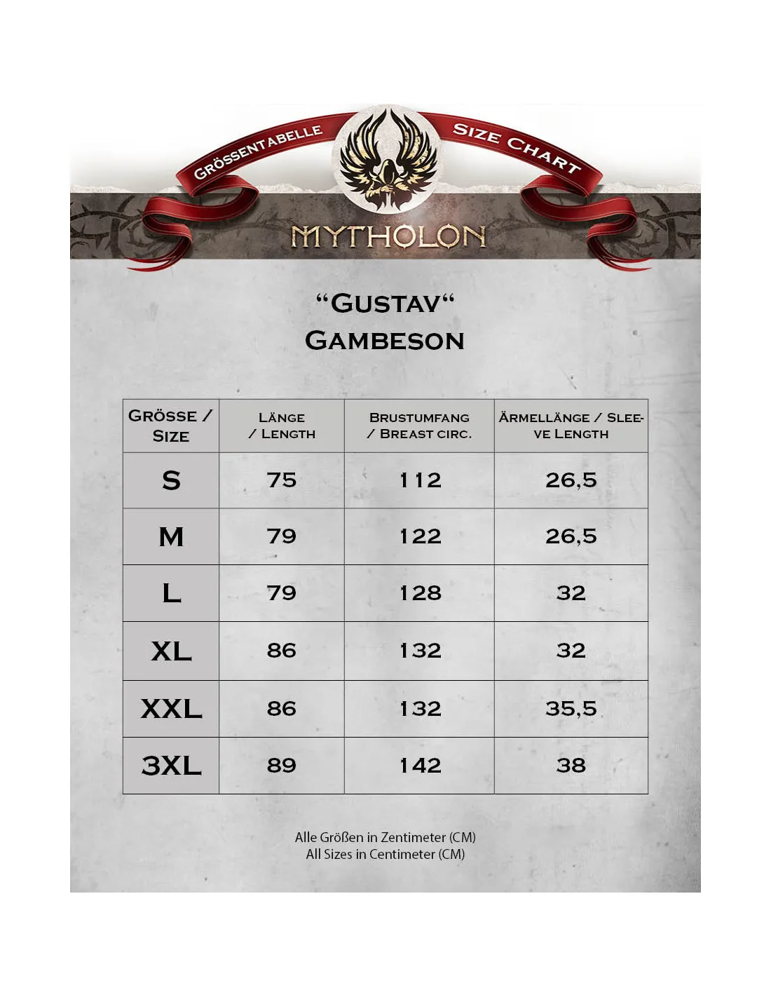 Gambesón medieval marrón de manga corta modelo Gustav