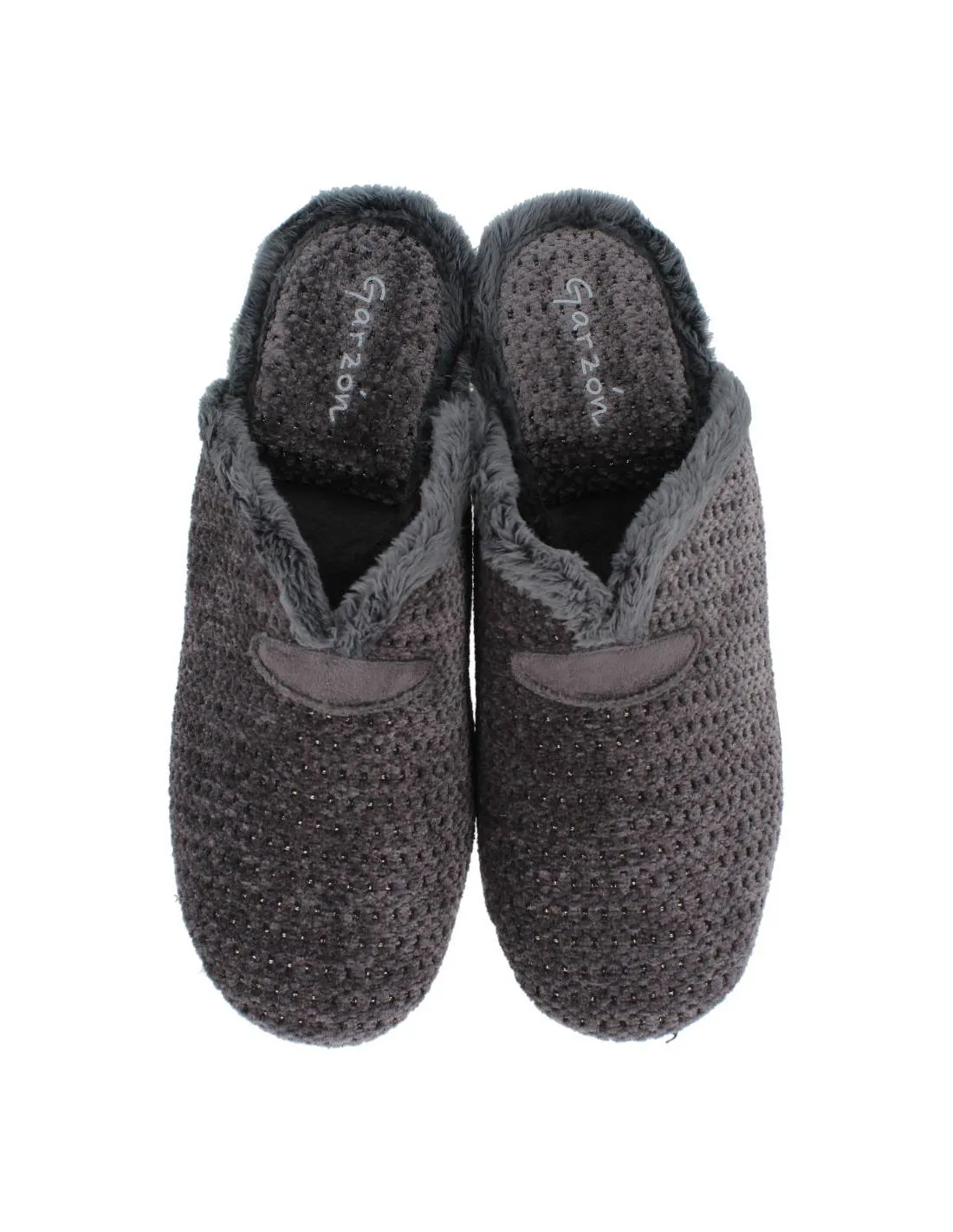 GARZóN  ZAPATILLAS CASA CUñA LANA FANTASíA GRIS OSCURO