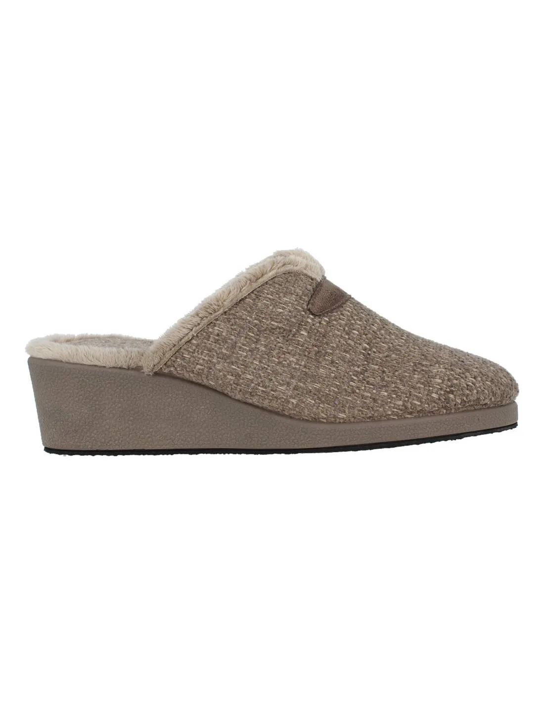 GARZóN  ZAPATILLAS DE CASA MUJER CUñA LANA FANTASíA TAUPE