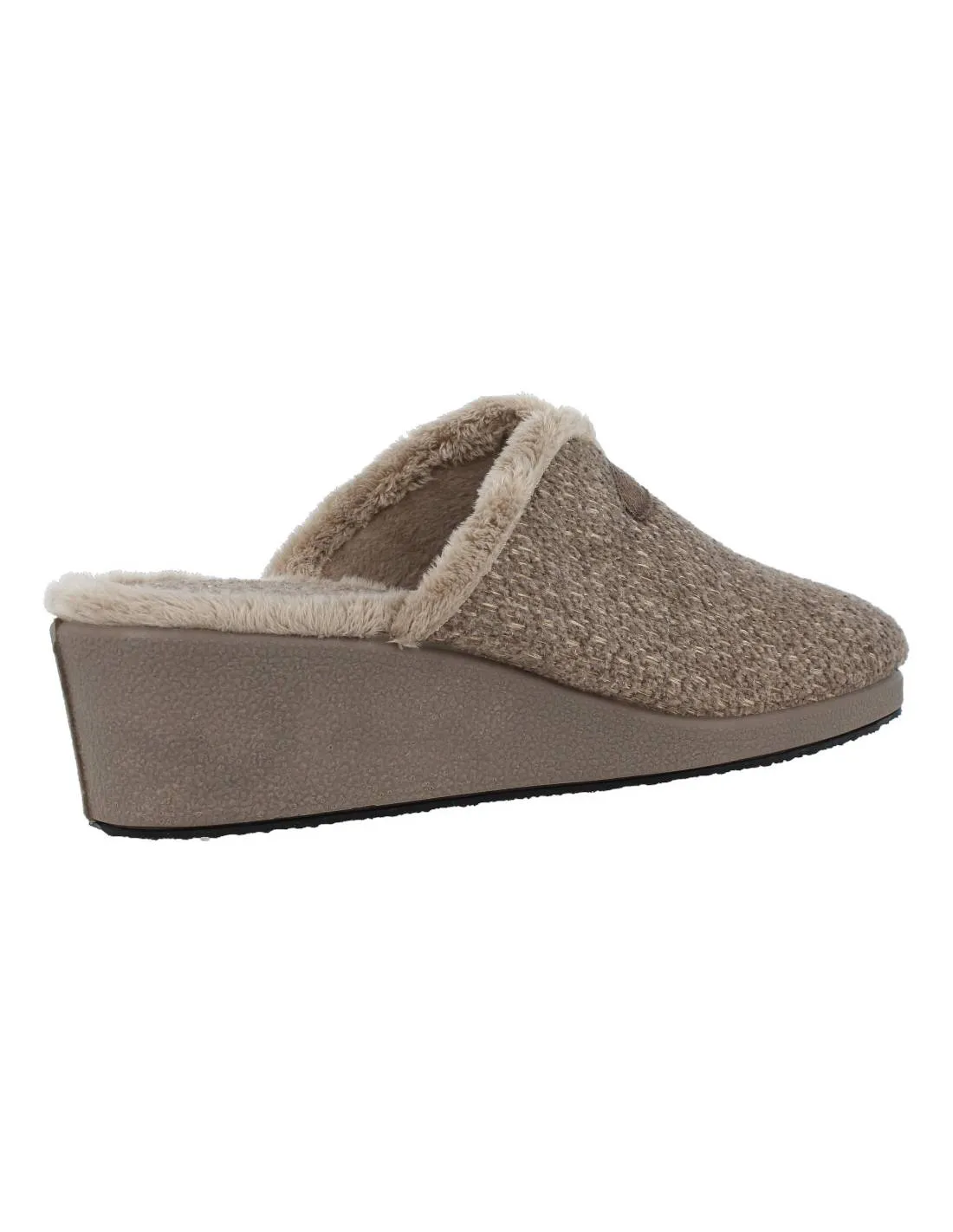 GARZóN  ZAPATILLAS DE CASA MUJER CUñA LANA FANTASíA TAUPE