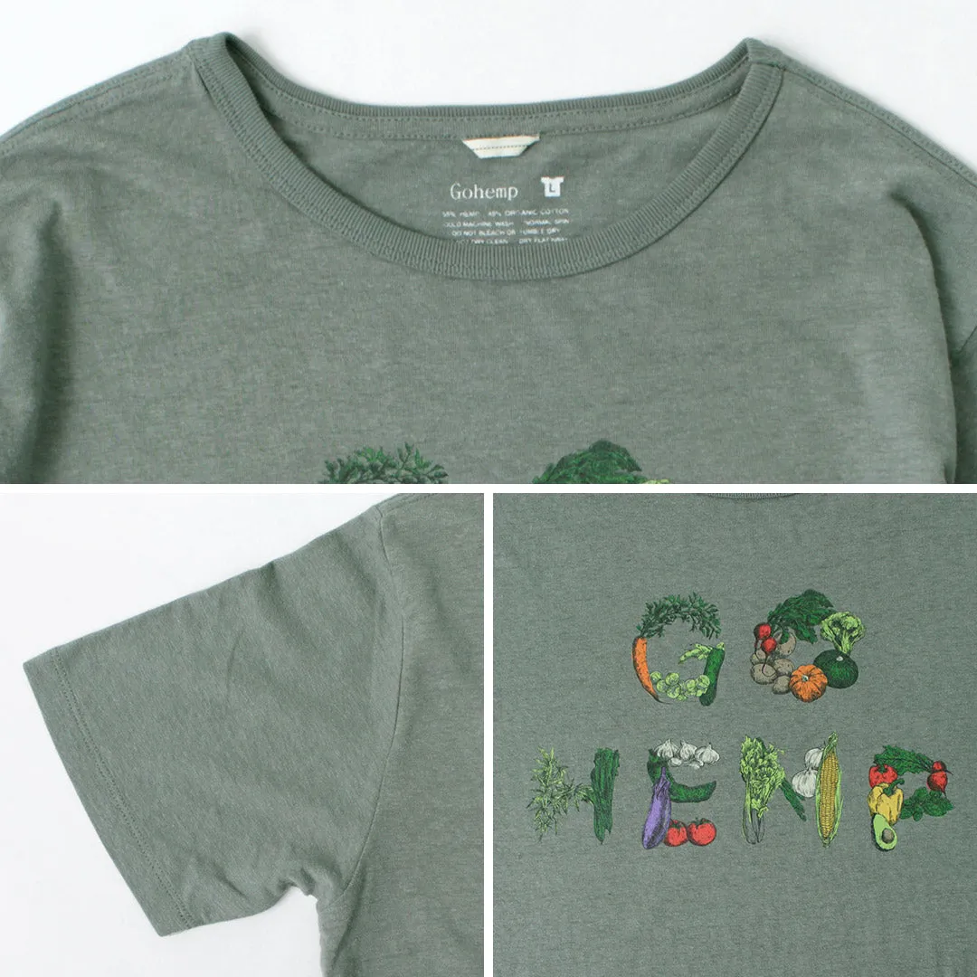 Gohemp / Vege ＆ Logotipo de hierba básico S / Sl Tee