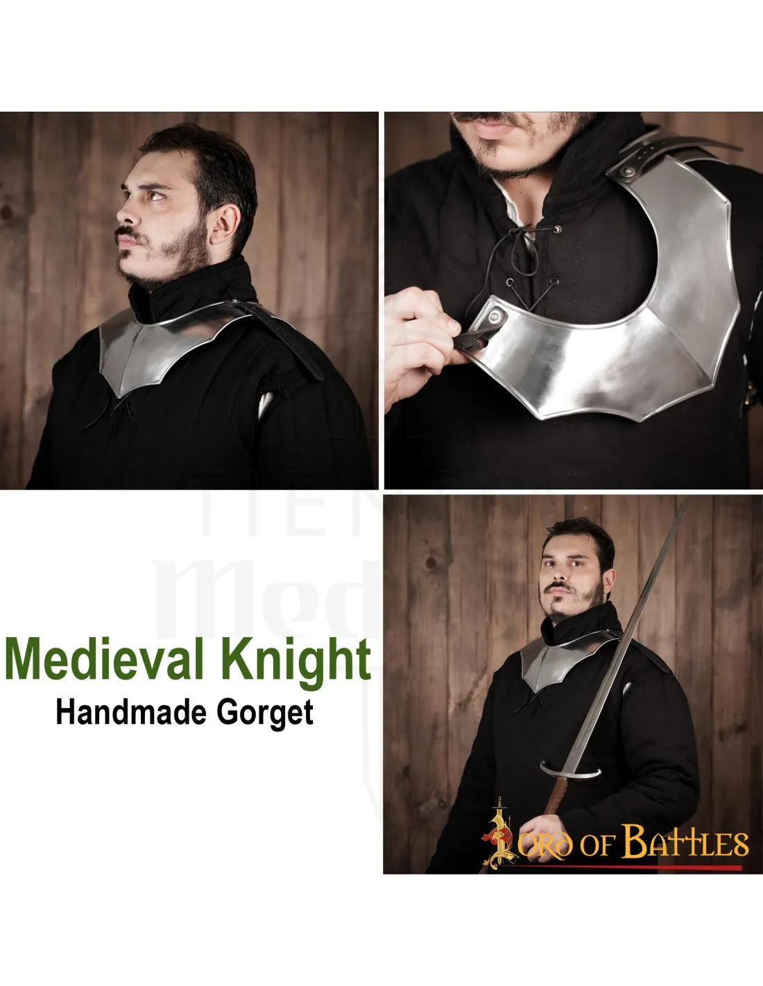Gorjal medieval simple, acabado pulido