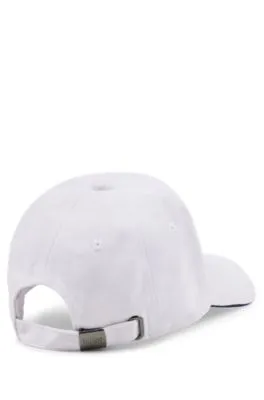 Gorra para niños en sarga de algodón con raya y logo