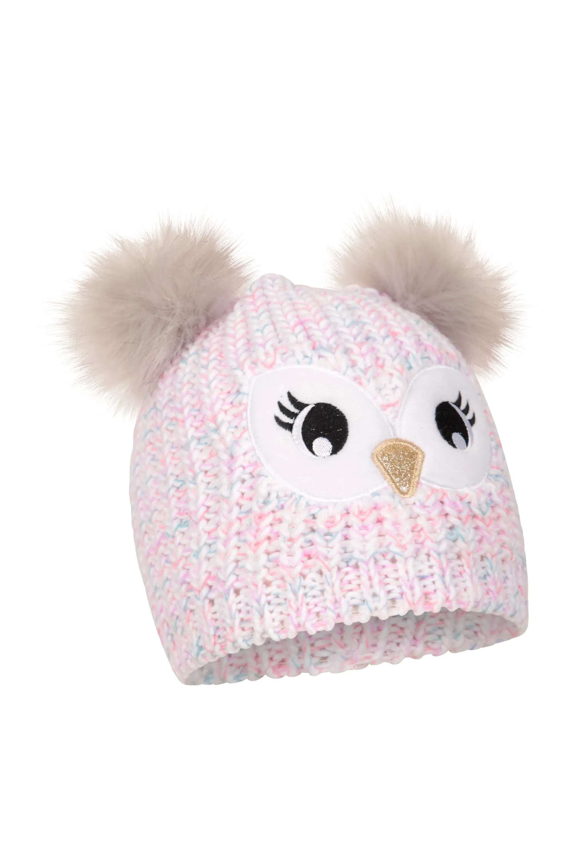 Gorro Búho de doble pompón infantil