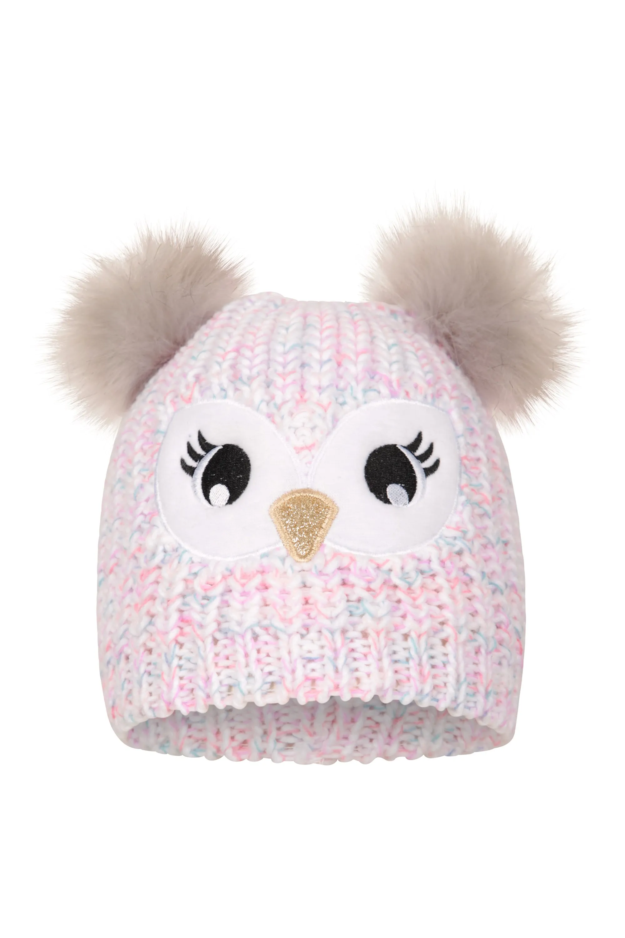 Gorro Búho de doble pompón infantil