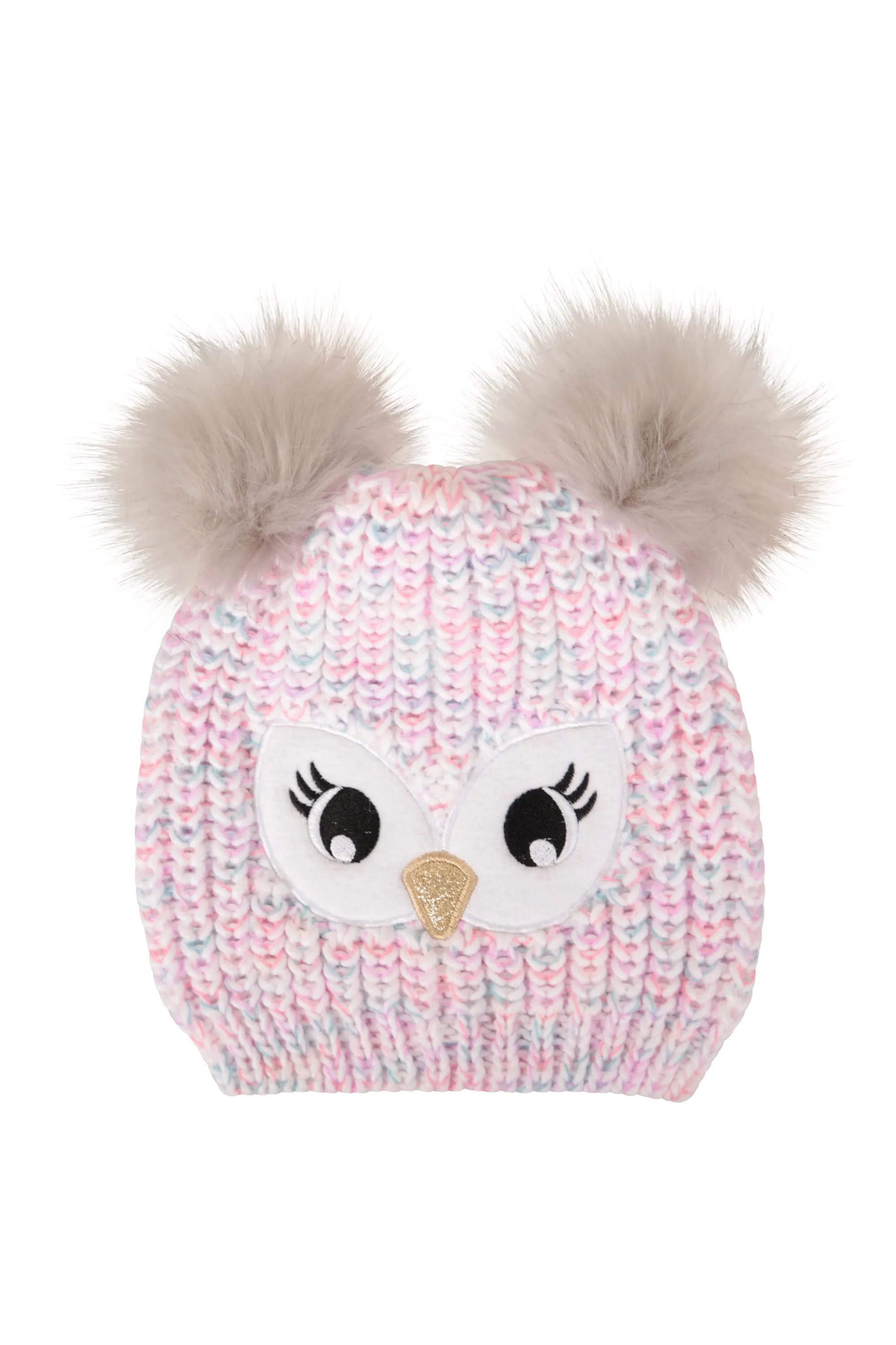 Gorro Búho de doble pompón infantil