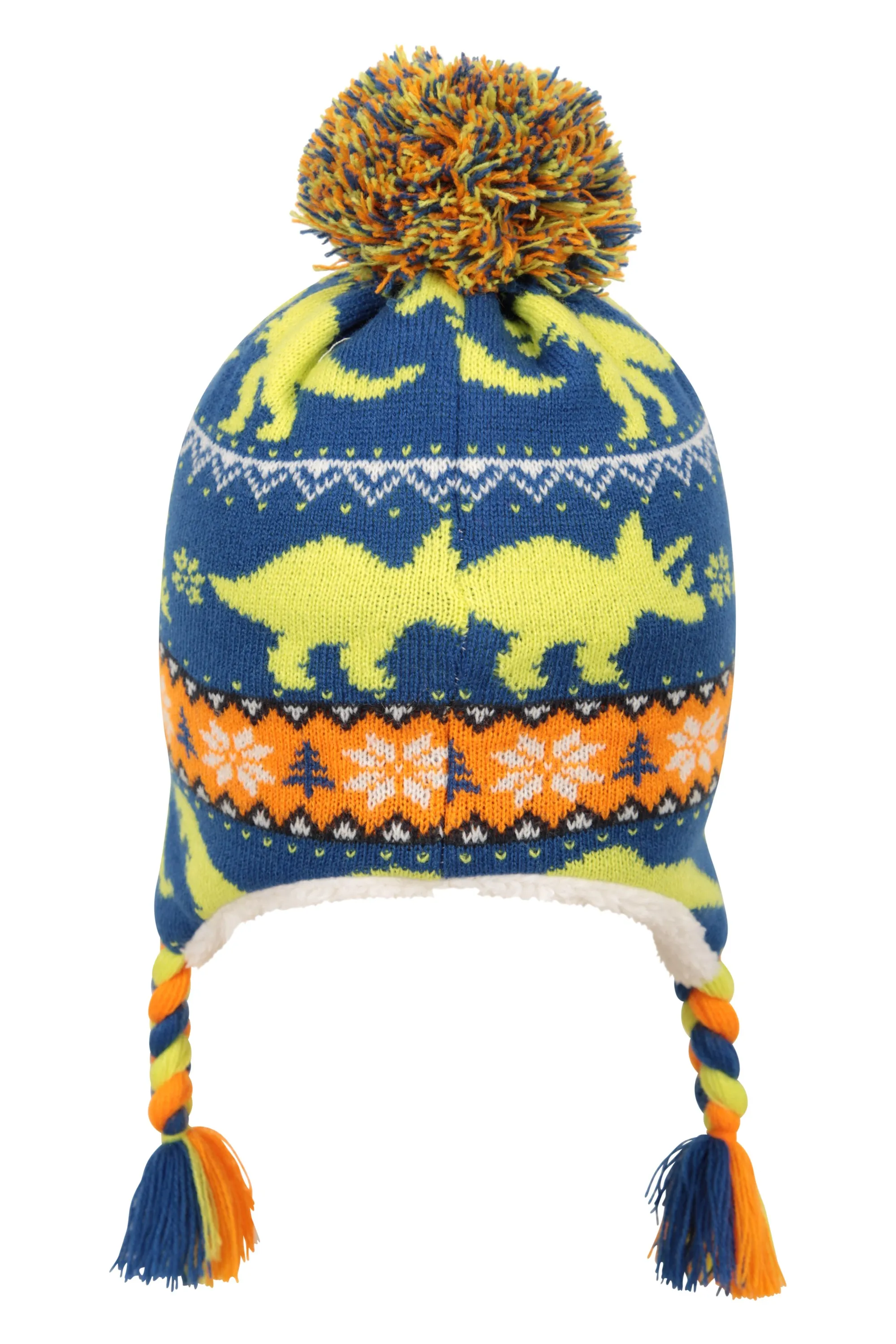 Gorro infantil estilo cazador con forro de borrego con personaje