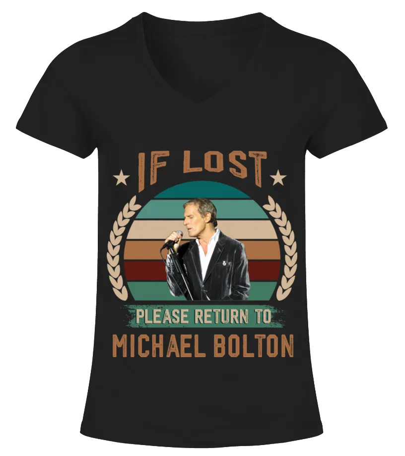 IF LOST PLEASE RETURN TO DARREN HAYES Camiseta cuello pico Mujer