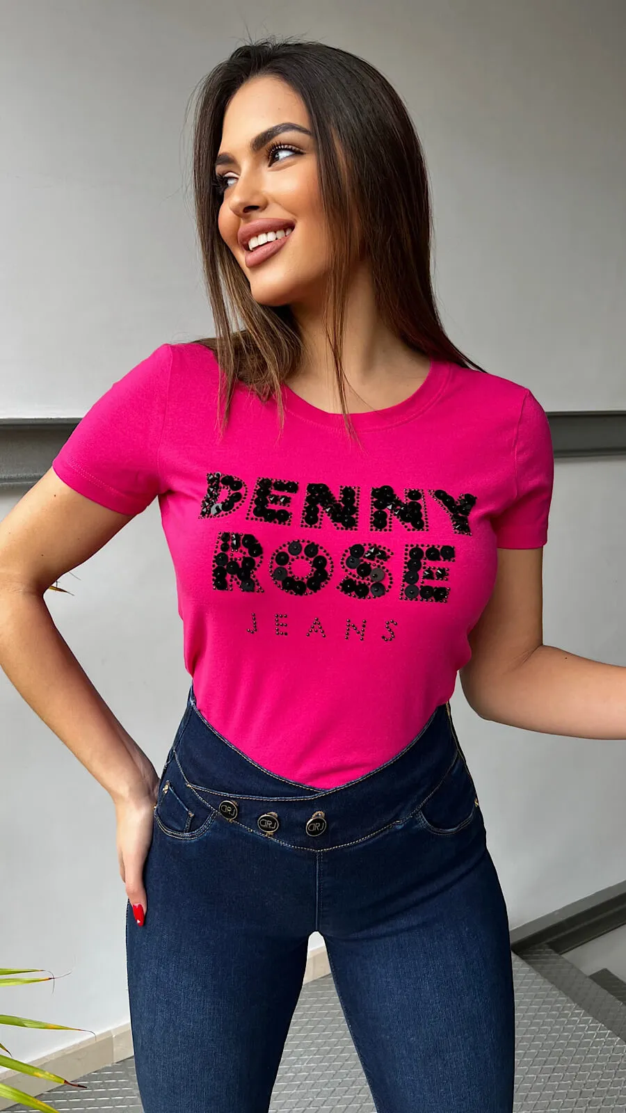 Jeans Diseño Botones Cruzado