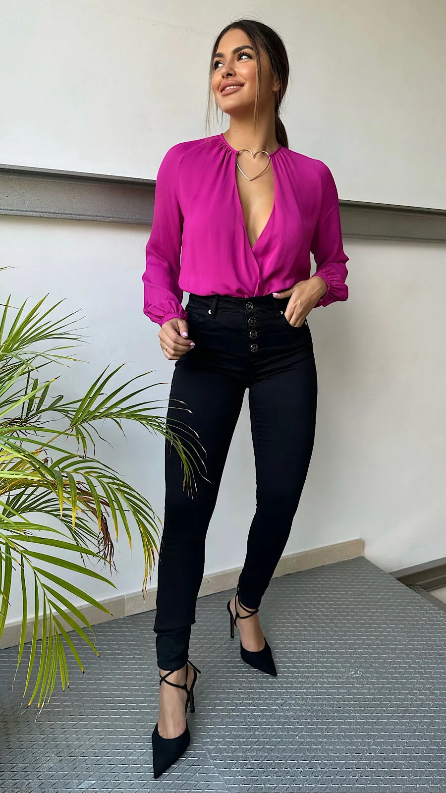 Jeans Negro Doble Cinturilla