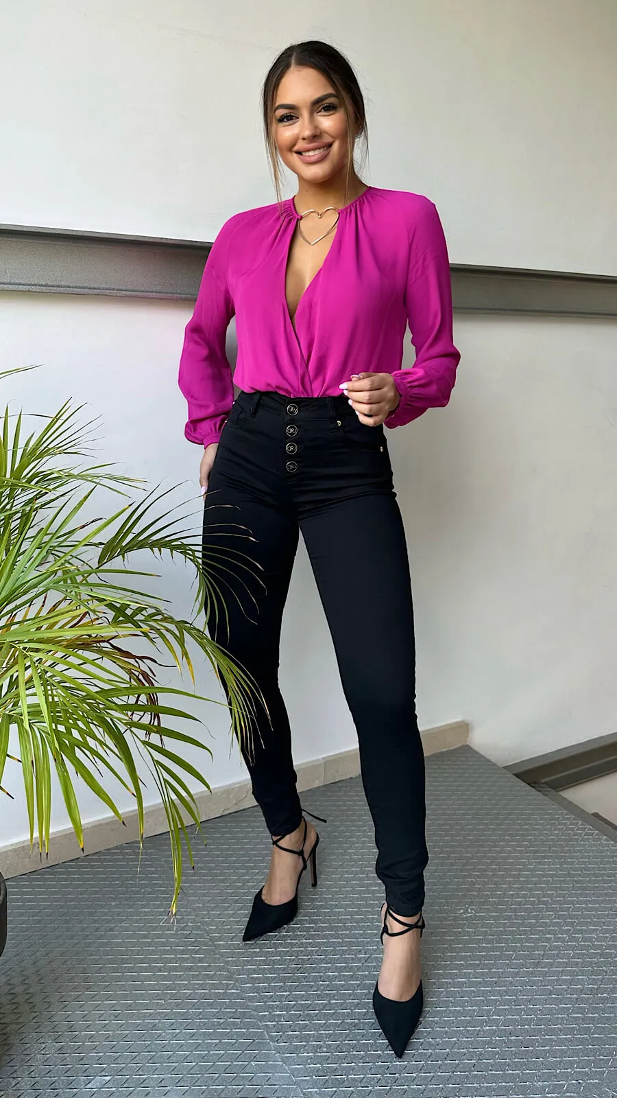Jeans Negro Doble Cinturilla