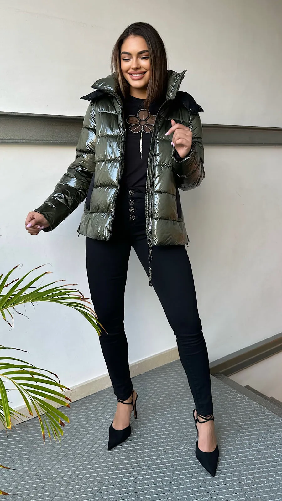 Jeans Negro Doble Cinturilla