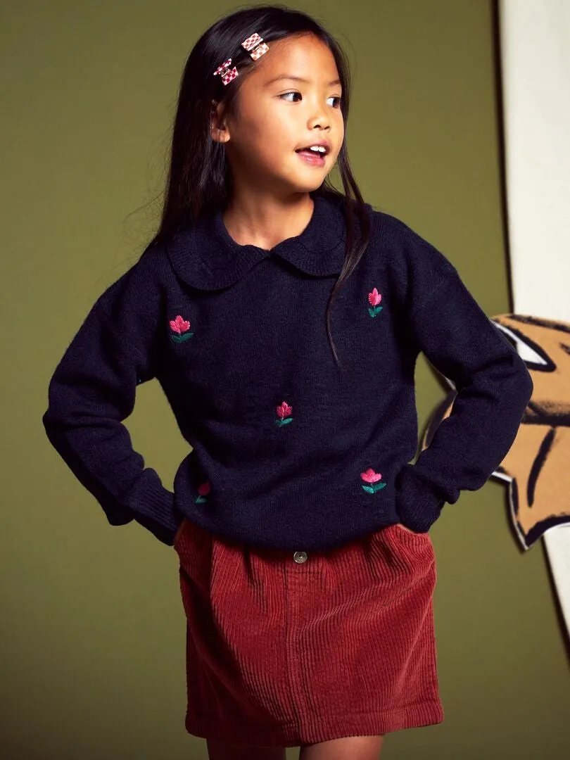 JERSEY CON MOTIVOS Y CUELLO BEBé  AZUL