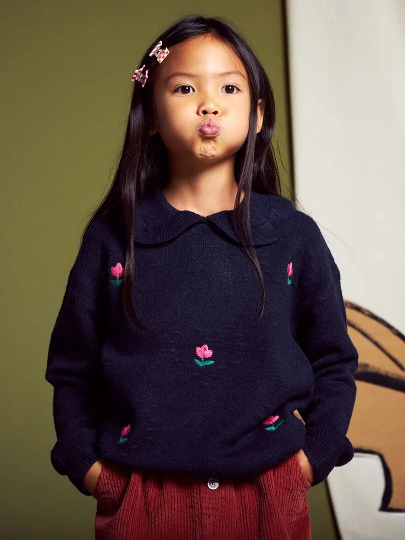JERSEY CON MOTIVOS Y CUELLO BEBé  AZUL