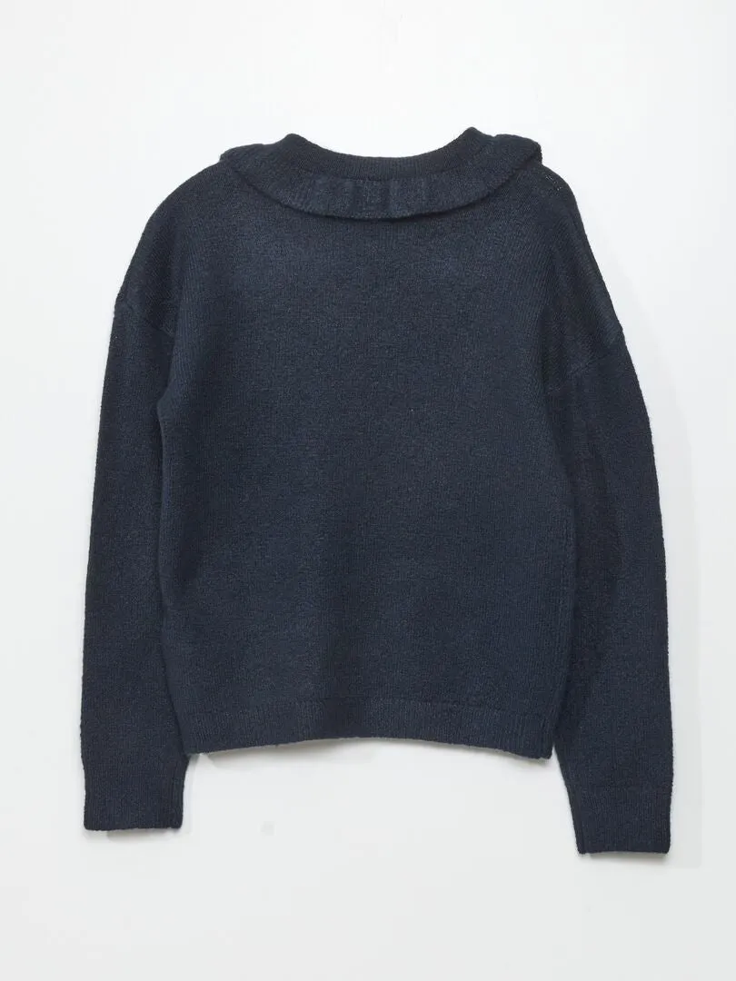 JERSEY CON MOTIVOS Y CUELLO BEBé  AZUL