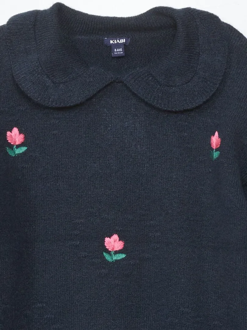JERSEY CON MOTIVOS Y CUELLO BEBé  AZUL