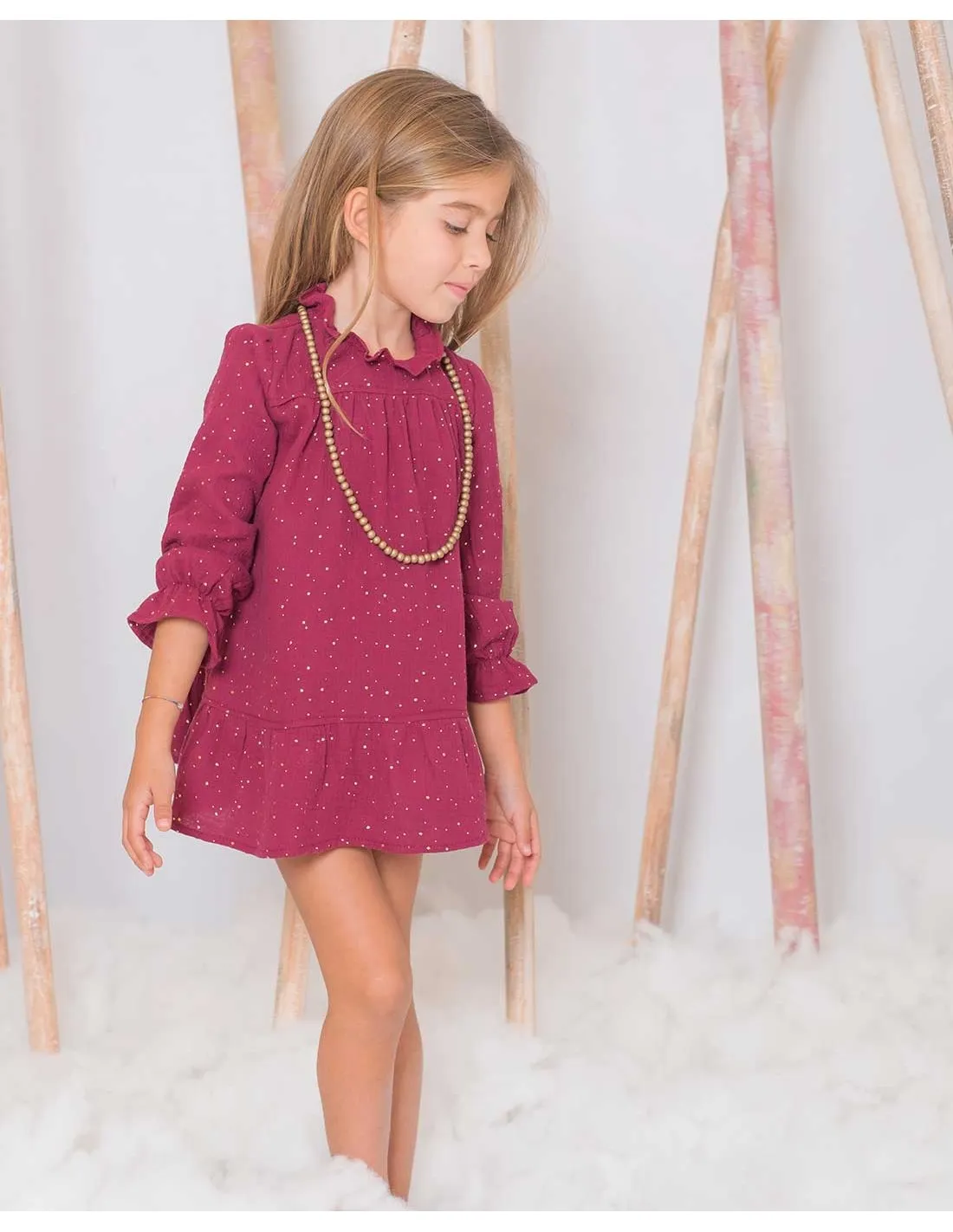 Jesusito Vestido Niña Vino Oro Pilar Batanero