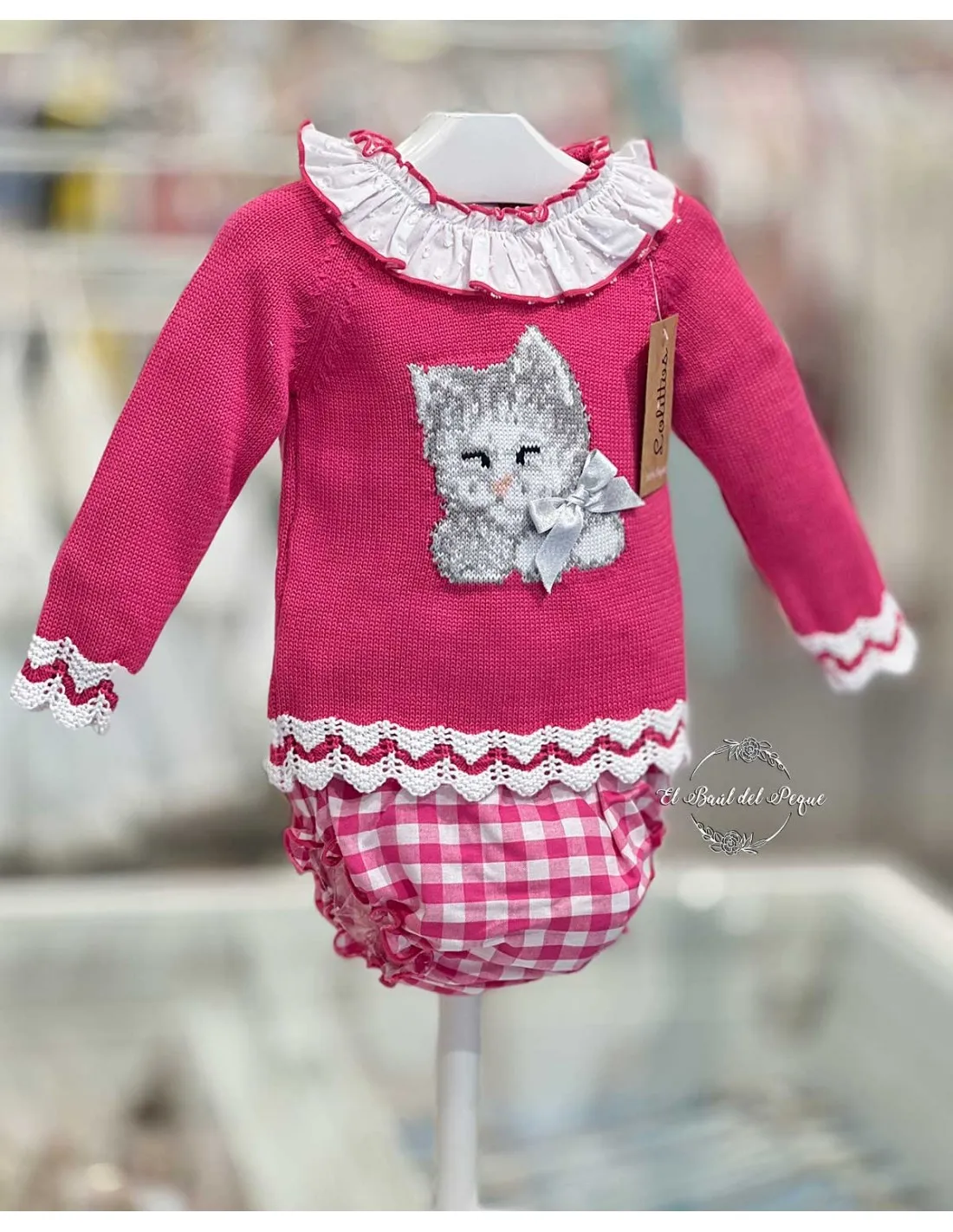 Jubón y Cubre Bebé Niña Lolittos Colección Fígaro Fucsia