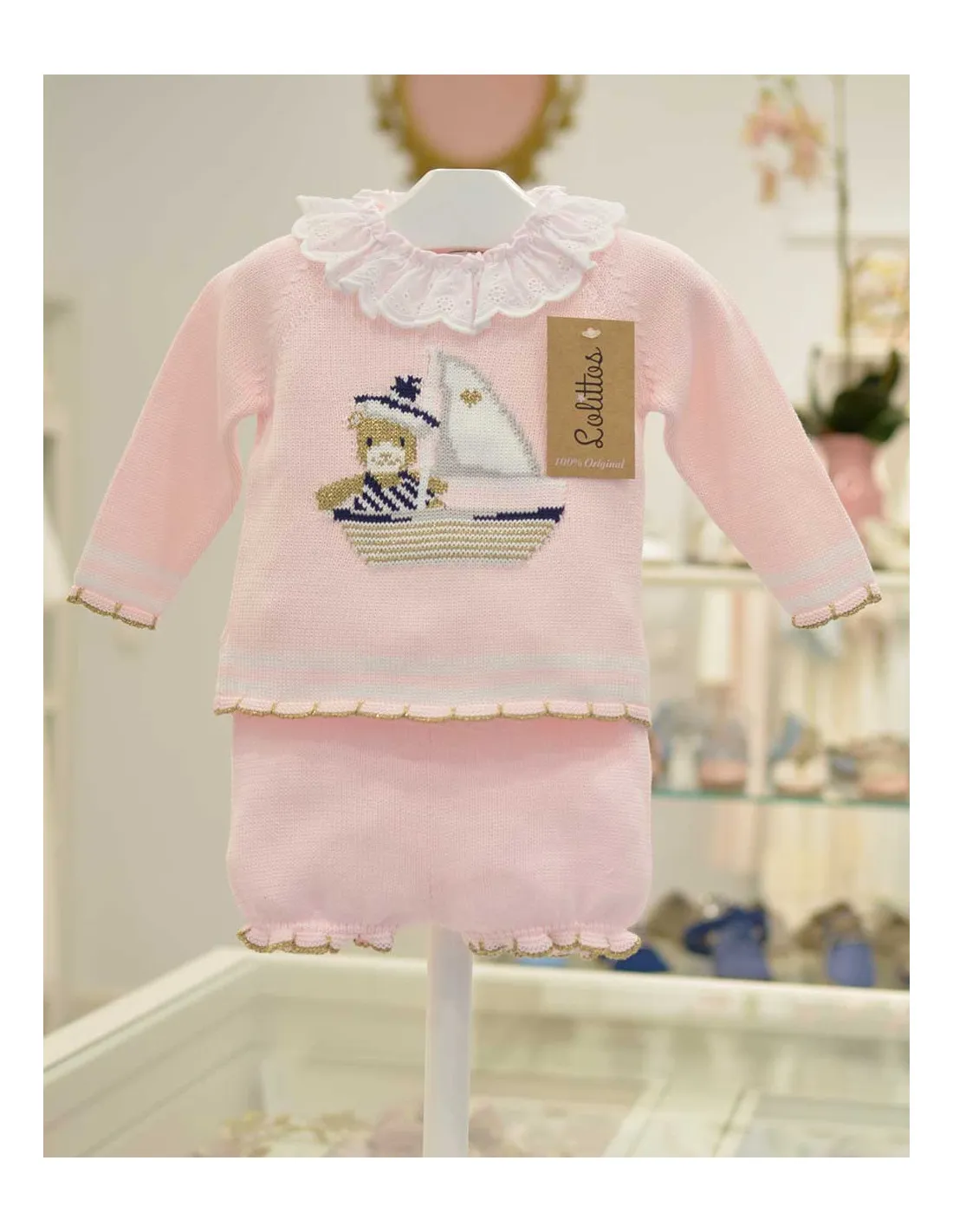 Jubón y Cubre Punto Bebé Niña Colección Sailor Lolittos