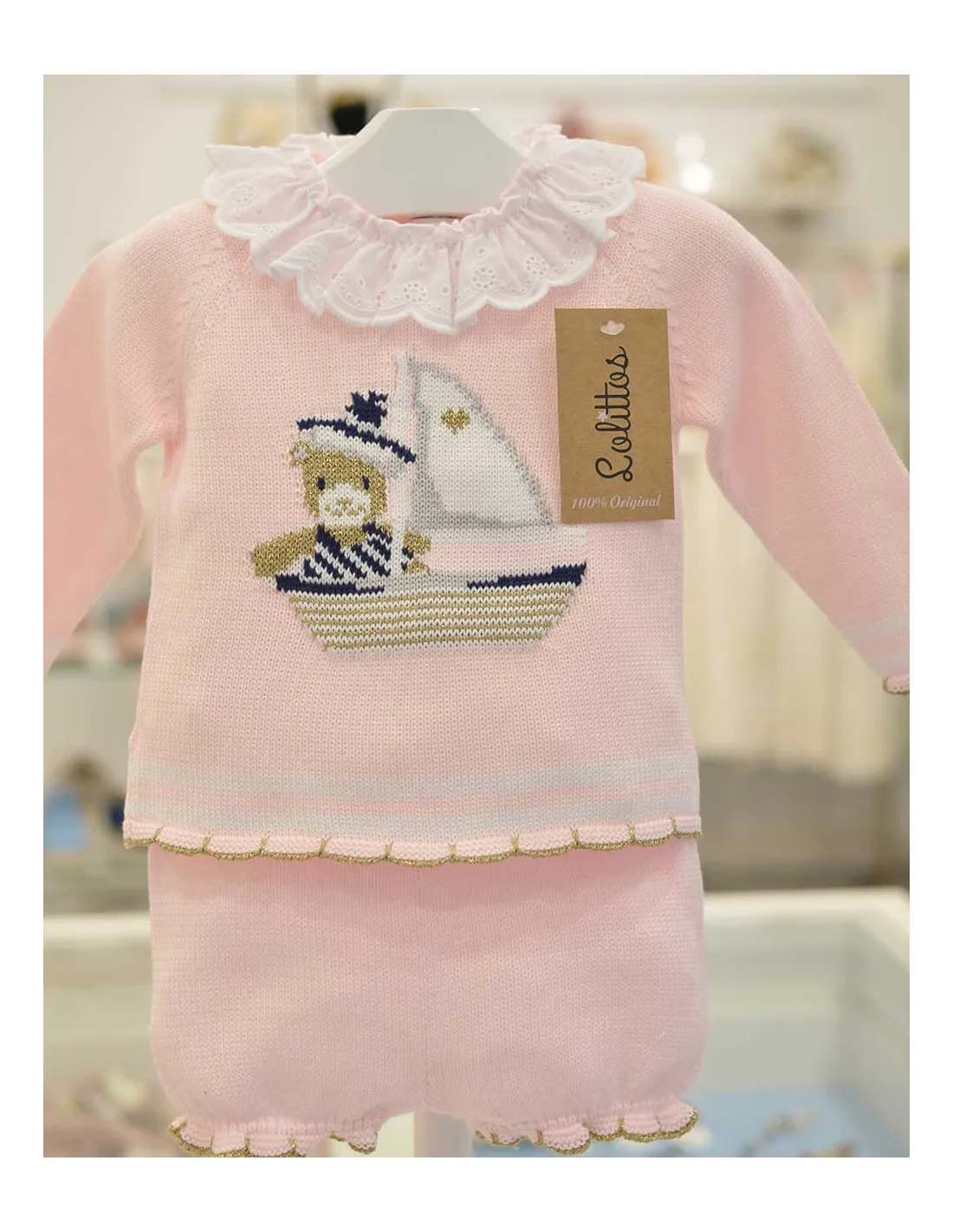 Jubón y Cubre Punto Bebé Niña Colección Sailor Lolittos