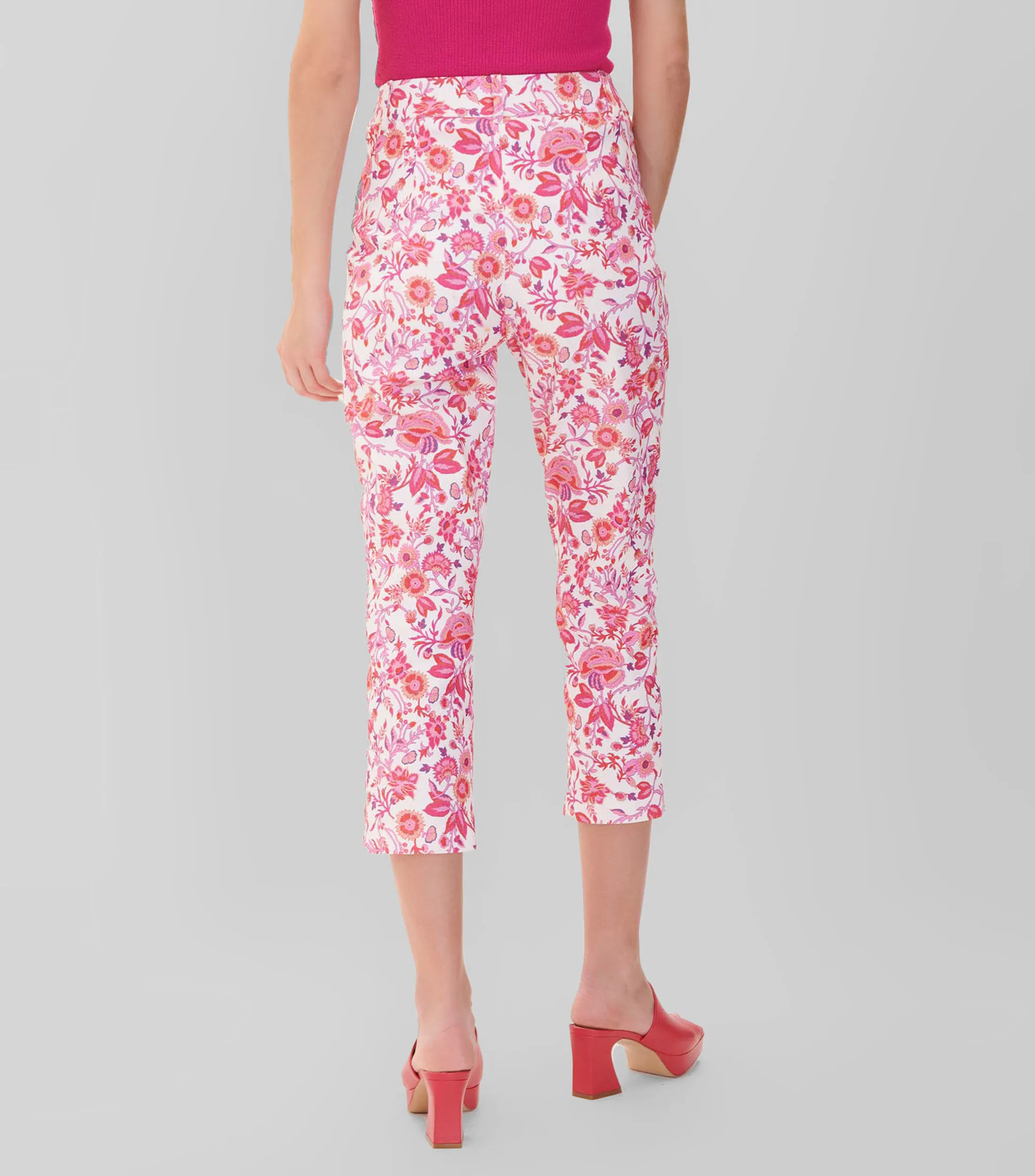 Julio Pantalón recto stretch estampado floral Mujer