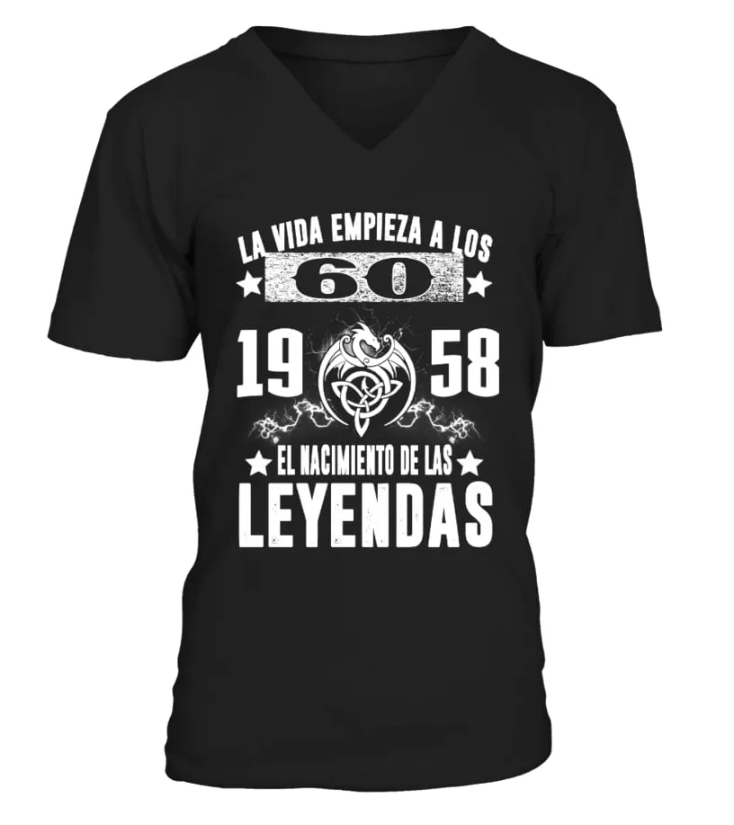 La vida empieza a los sesenta 1958 el nacimiento de las leyendas Camiseta cuello en V Unisex