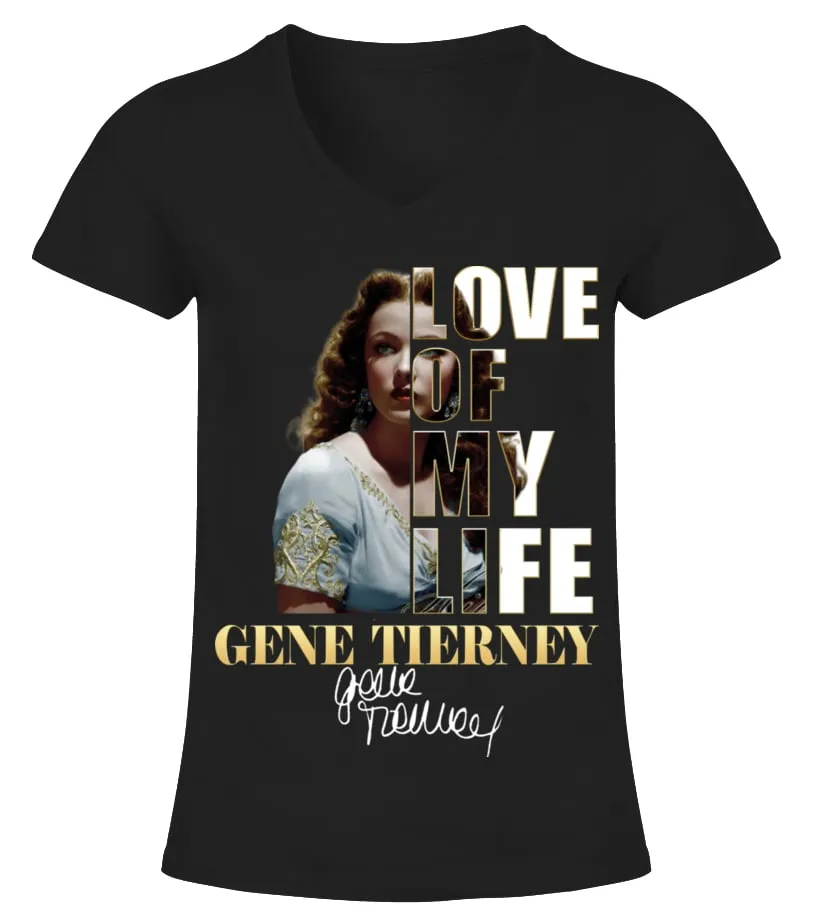 LOVE OF MY LIFE  GENE TIERNEY CAMISETA CUELLO PICO MUJER