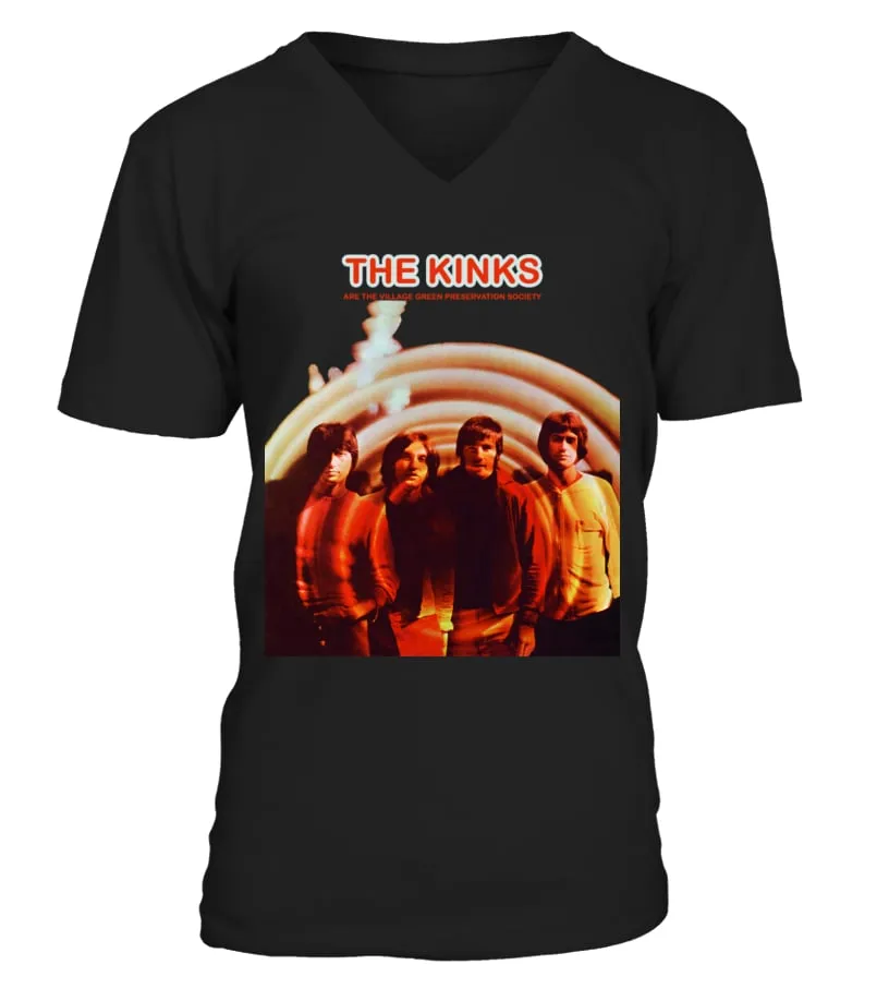 M500384BK. THE KINKS, 'THE KINKS ARE THE VILLAGE GREEN PRESERVATION SOCIETY' CAMISETA CUELLO EN V UNISEX