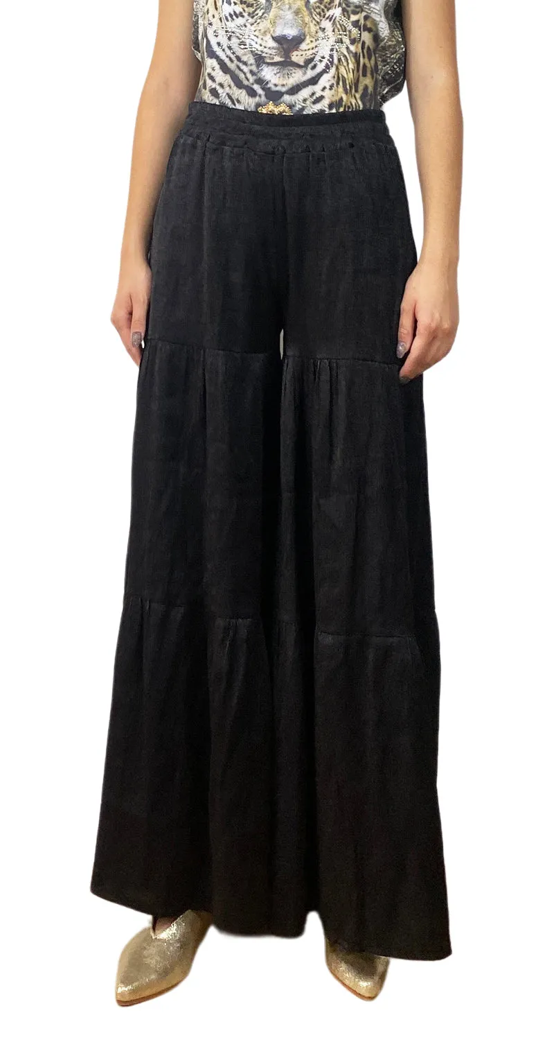 MAGMA Pantalón Palazzo Negro