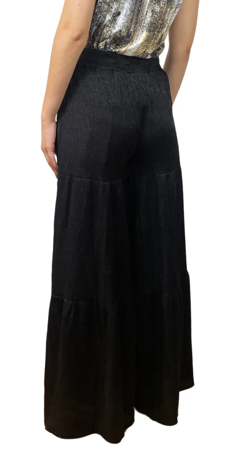 MAGMA Pantalón Palazzo Negro