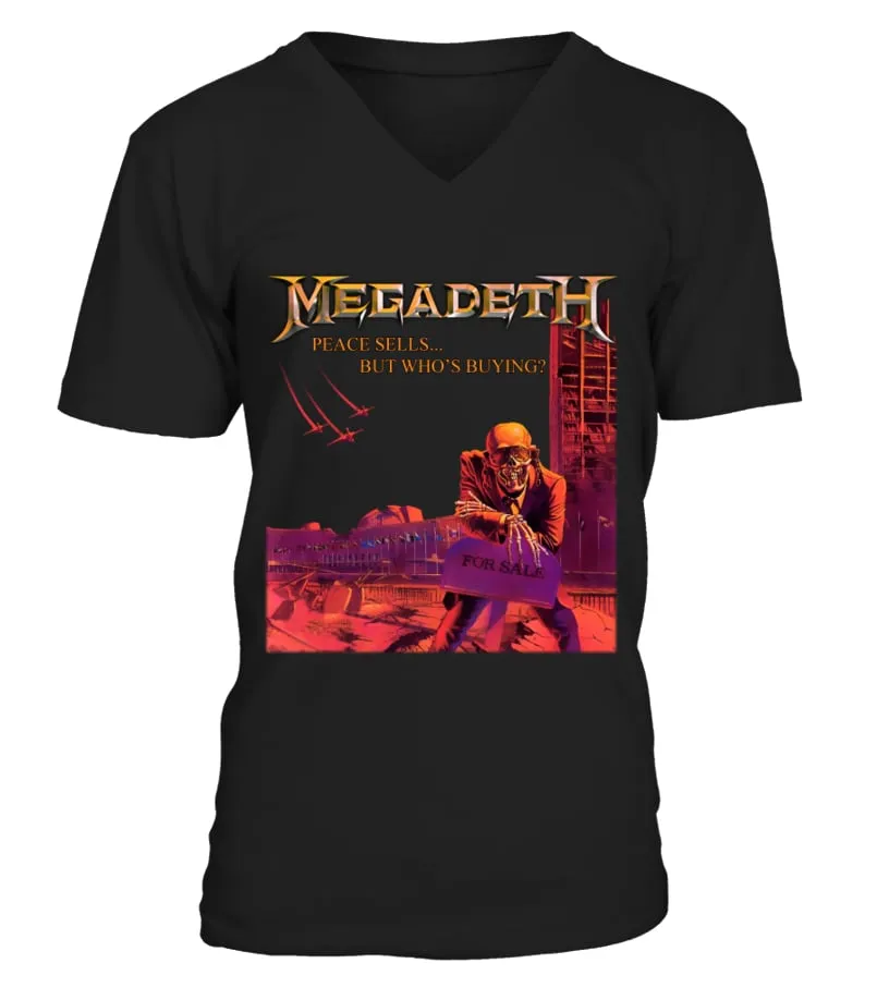 MEGADETH  PEACE SELLS...BUT WHO'S BUYING CAMISETA CUELLO EN V UNISEX