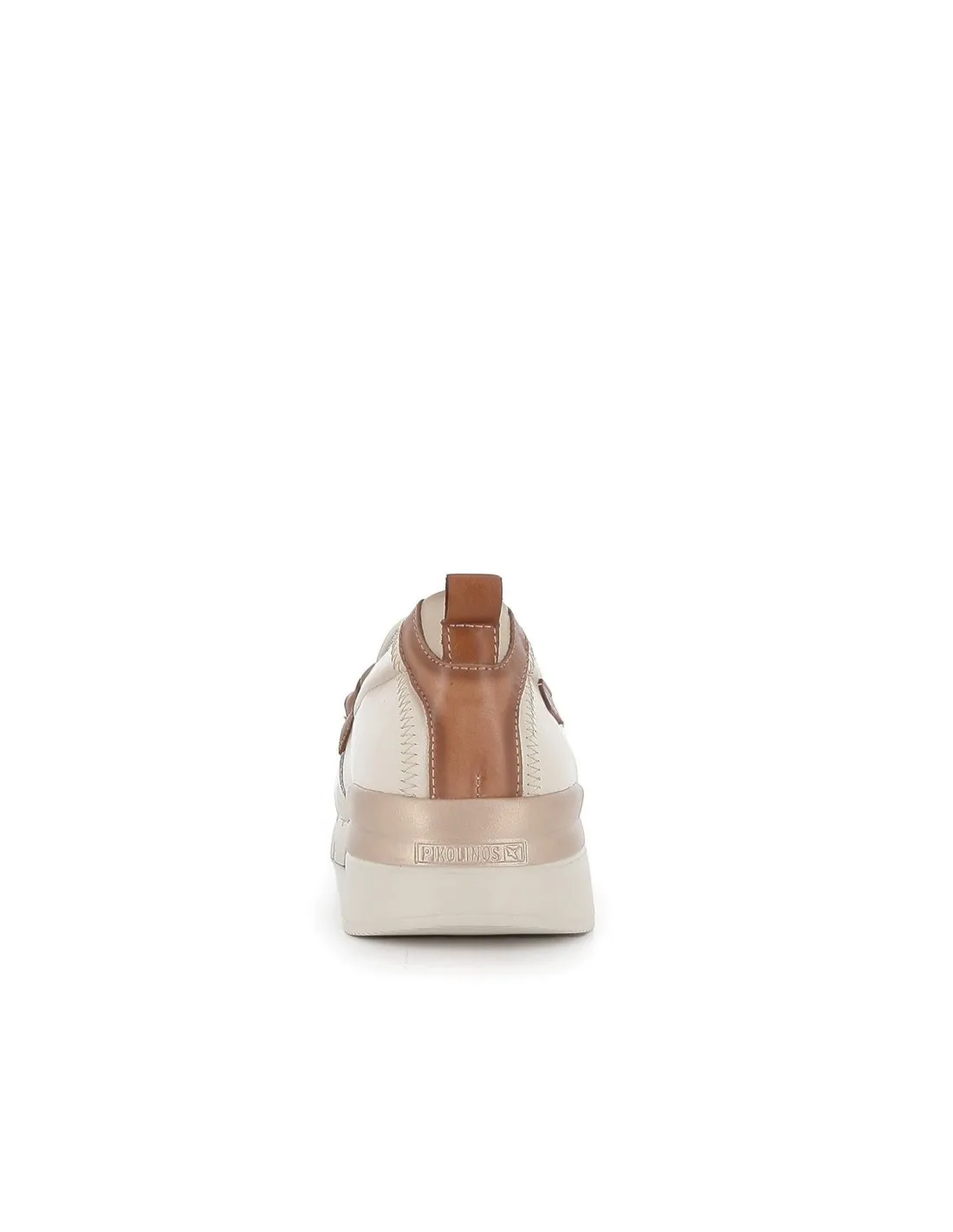 Mocasin de piel lisa y eslabón para mujer blanco Pikolinos