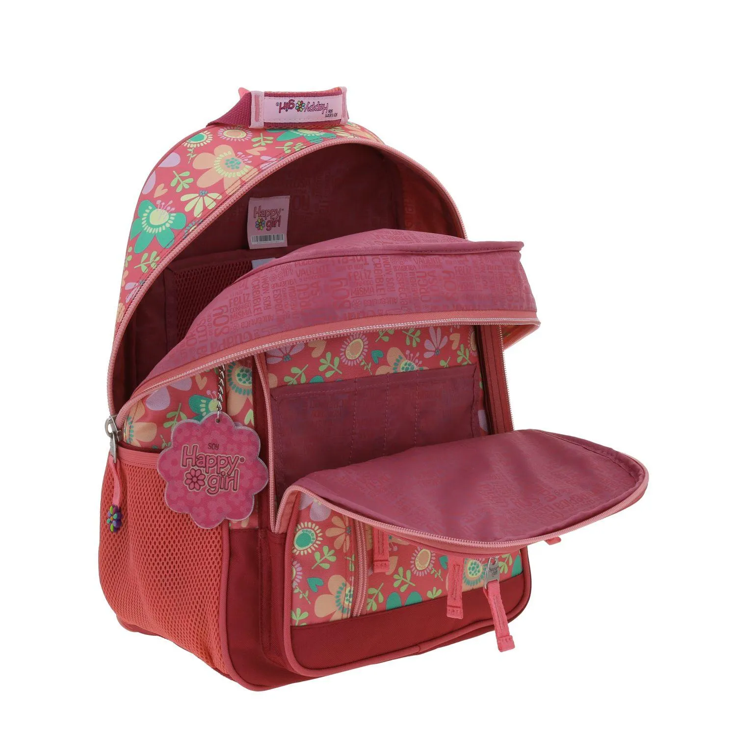 Mochila Grande Rosa Para Nia Happy Girl By Chenson Floris