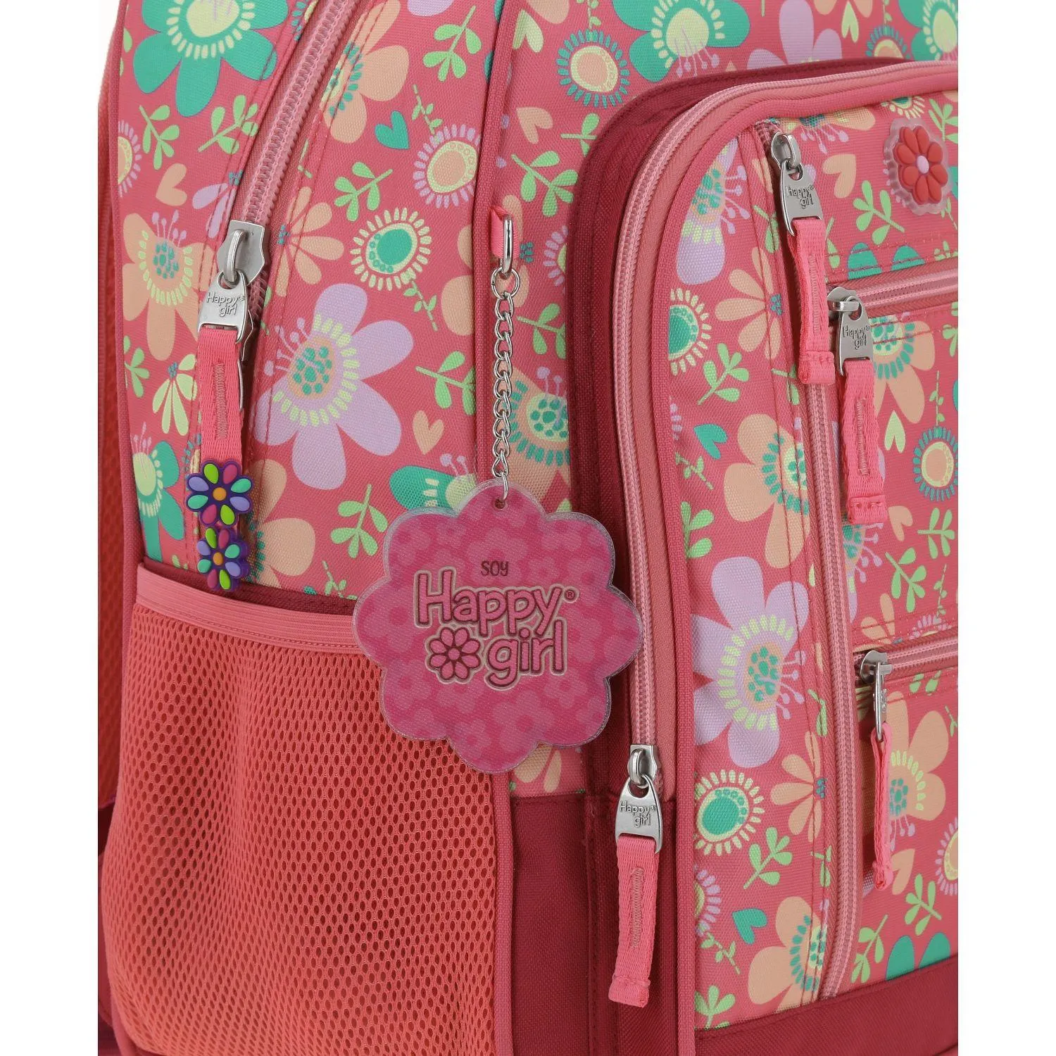 Mochila Grande Rosa Para Nia Happy Girl By Chenson Floris