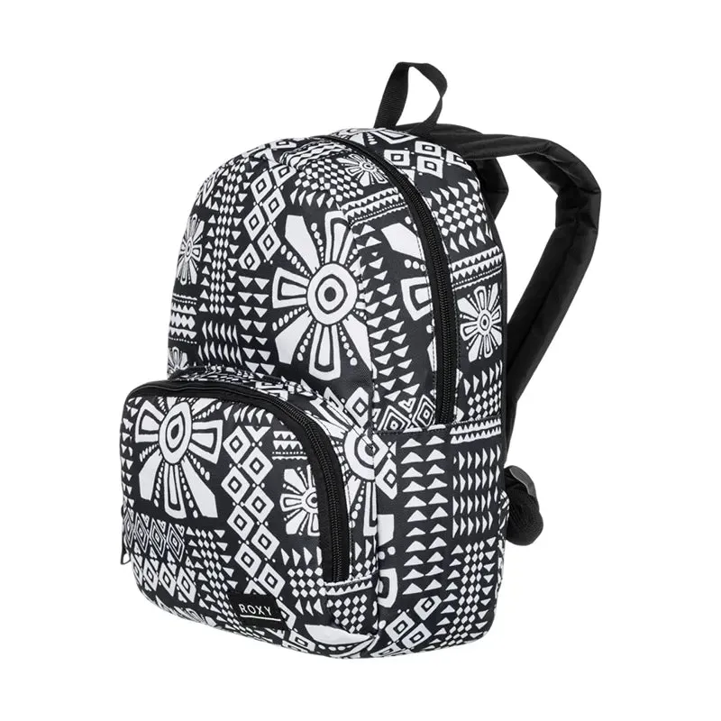 Mochila Roxy Always Core Printed Negro Blanco Floreado