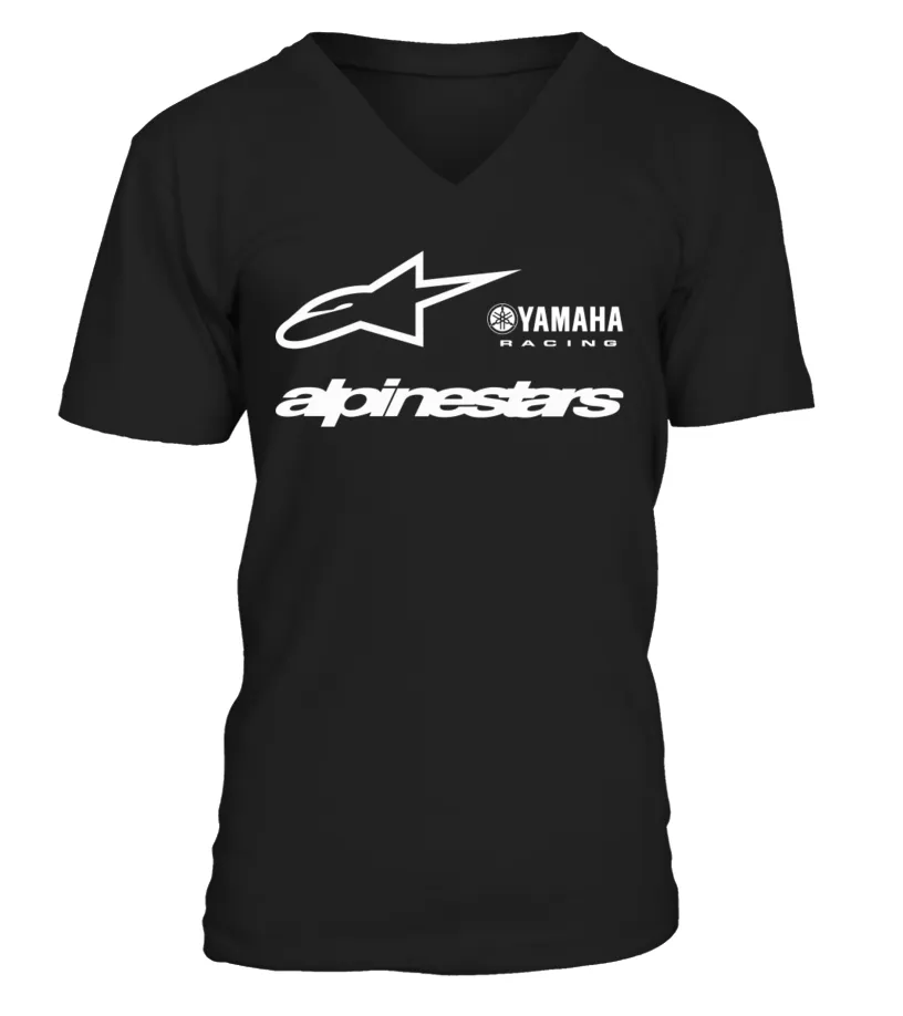 MOTO GP RACING RACER ROSSI VR46 YAMAHA  ALPINESTARS 2 BL CAMISETA CUELLO EN V UNISEX