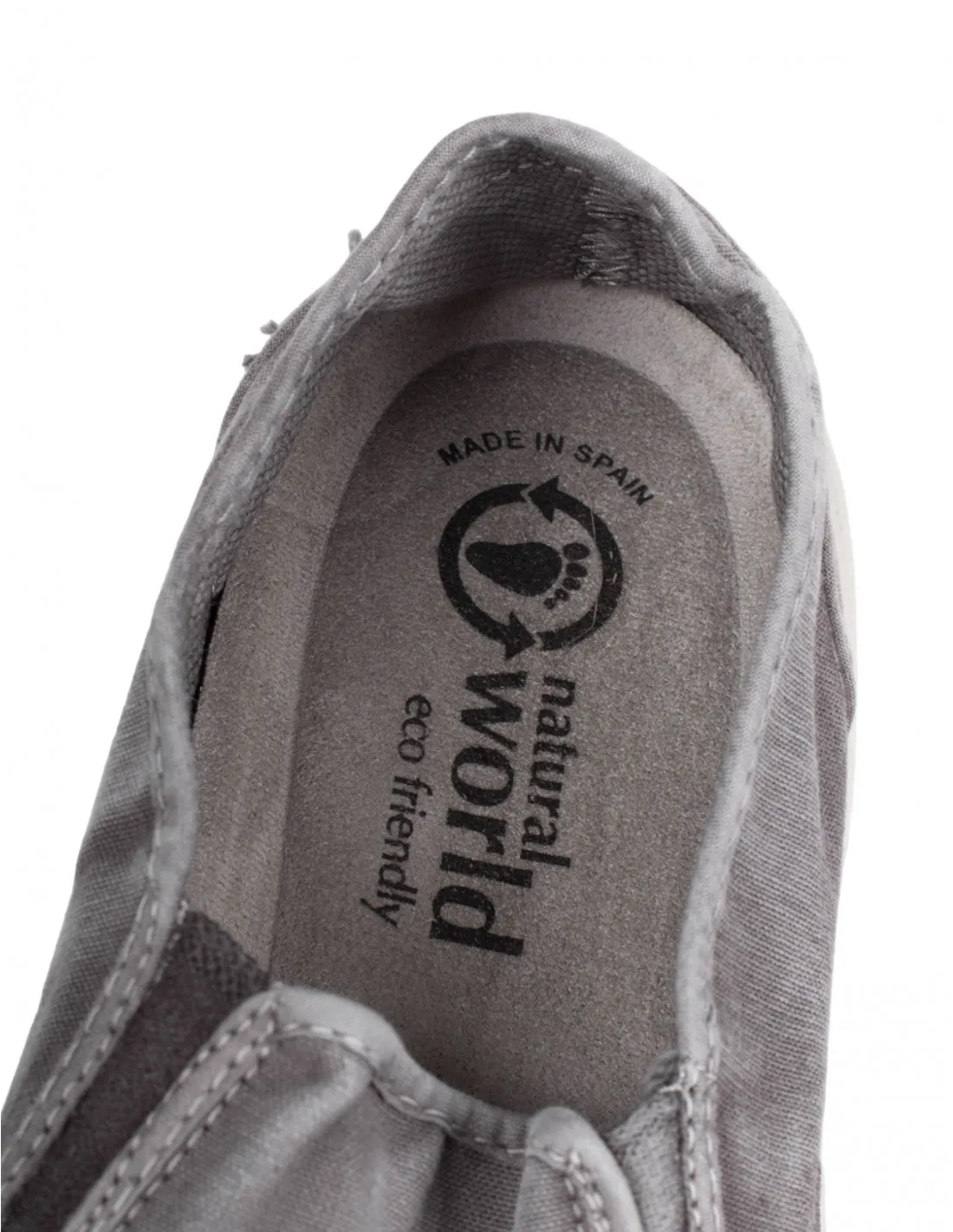 NATURAL WORLD ZAPATILLAS SLIPON GRIS