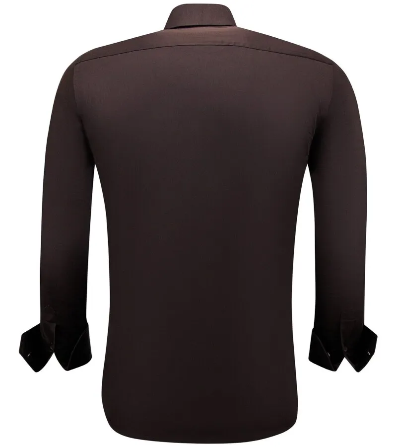 NEAT BUSINESS CAMISAS PARTICULARES DE RASO HOMBRE  MARRóN