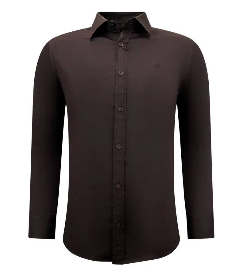 NEAT BUSINESS CAMISAS PARTICULARES DE RASO HOMBRE  MARRóN