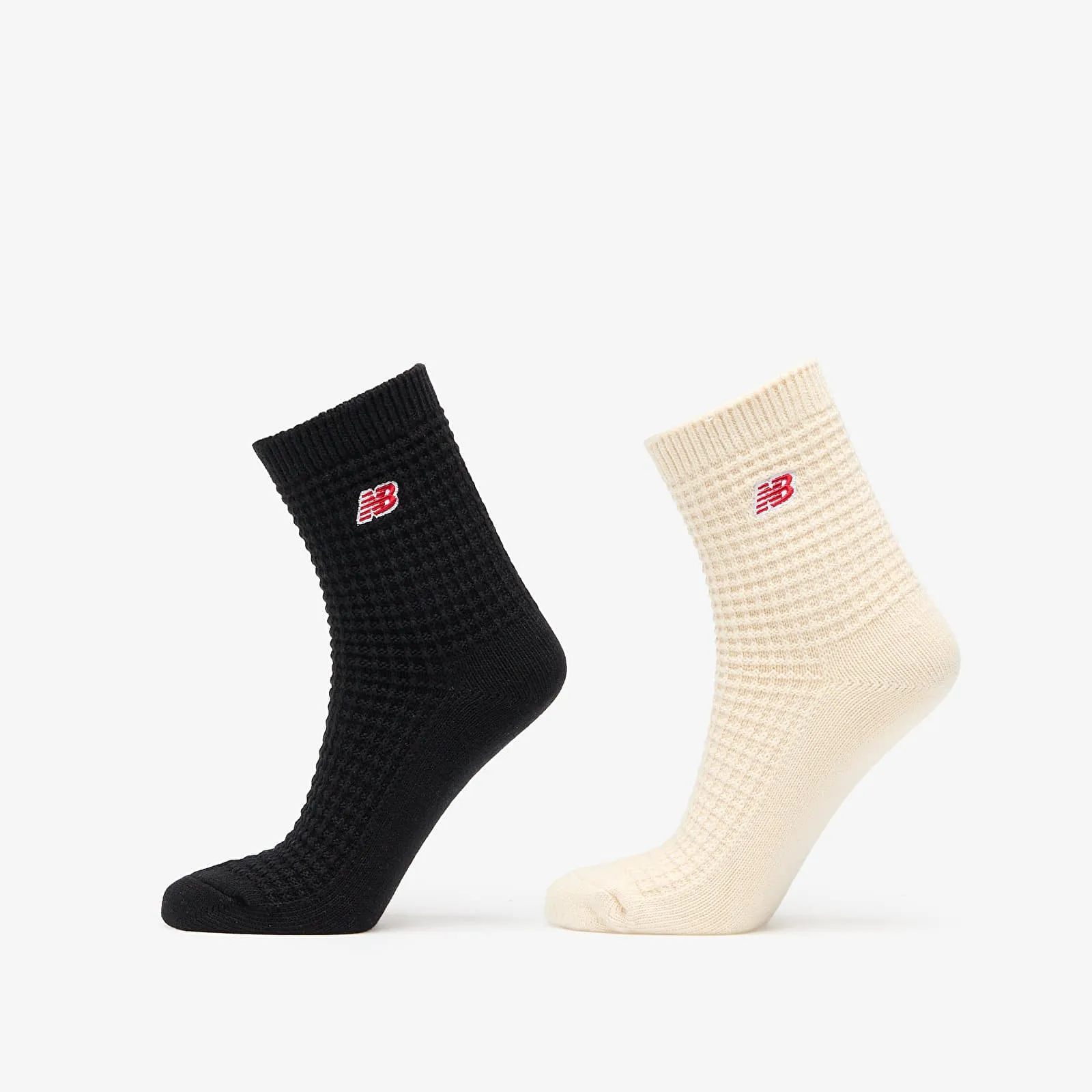 NEW BALANCE WAFFLE KNIT ANKLE SOCKS 2PACK