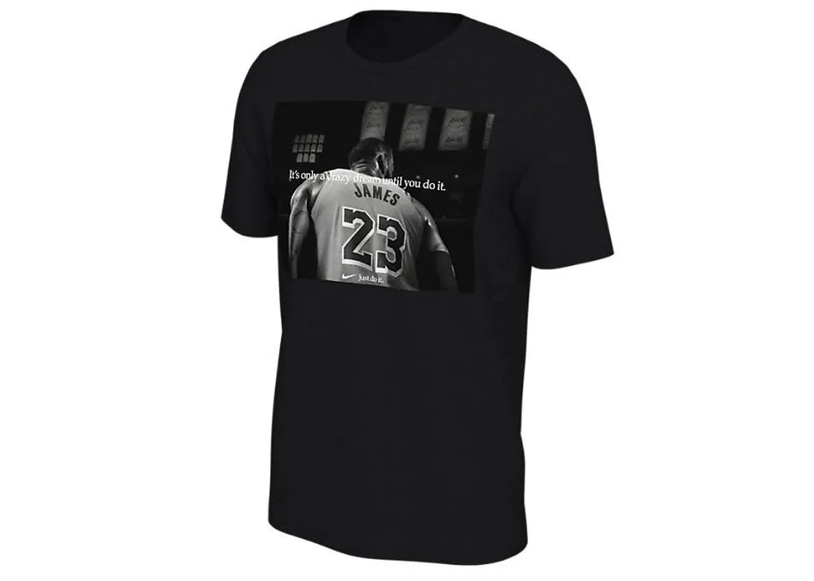NIKE NBA L.A. LAKERS LEBRON JAMES JUST DO IT TSHIRT BLACK