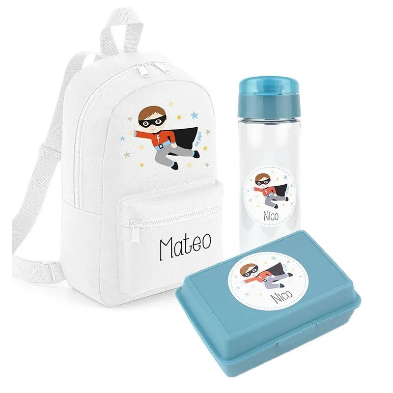 Pack bebé mochila infantil Superhéroe