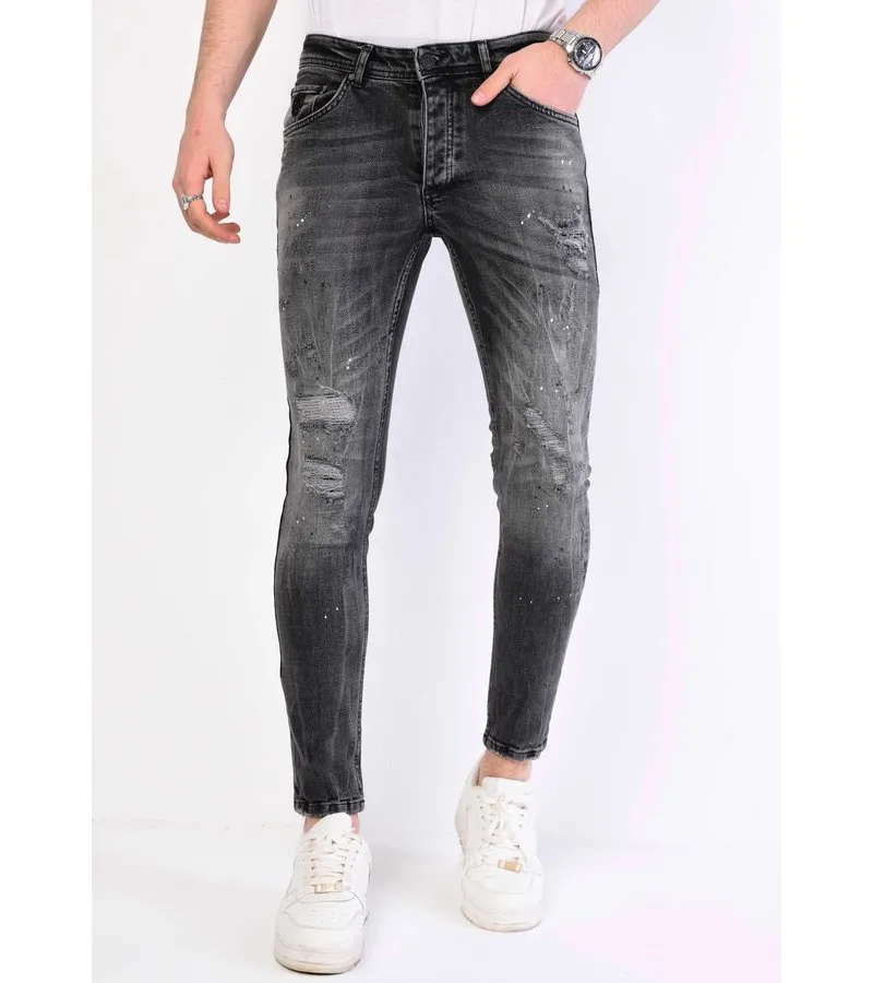 PAINT SPLATTER VAQUEROS HOMBRE SLIM FIT  1069  GRIS