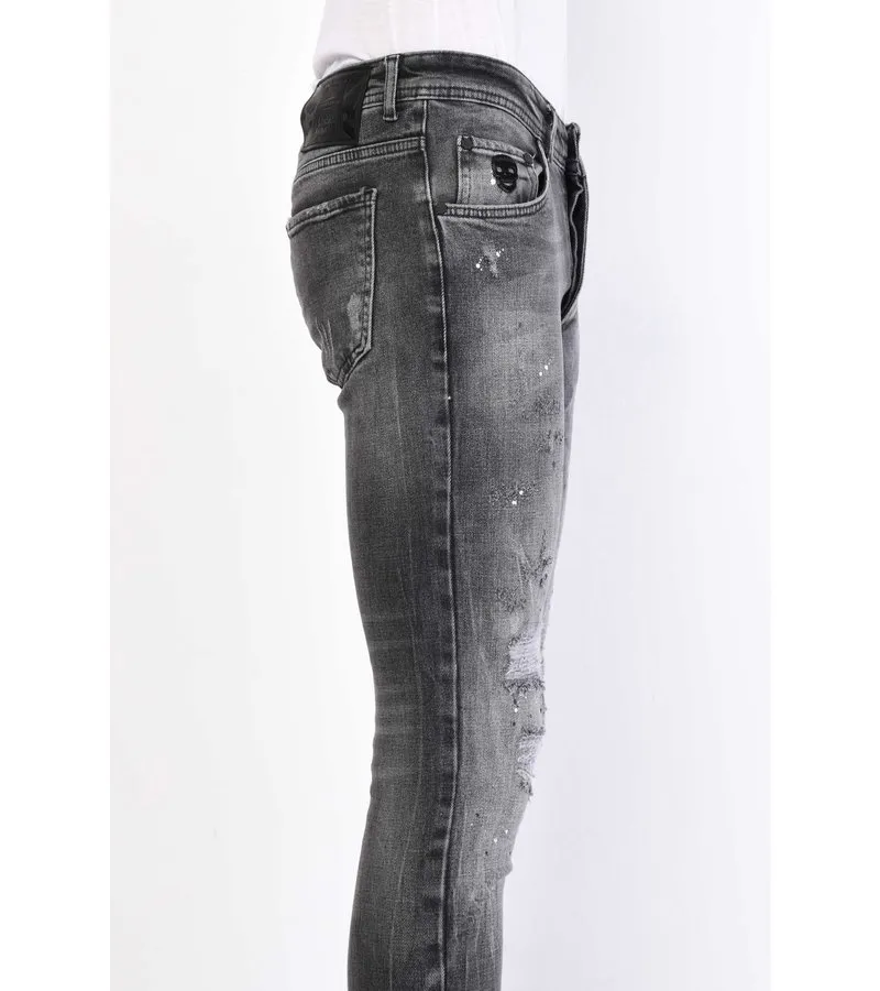 PAINT SPLATTER VAQUEROS HOMBRE SLIM FIT  1069  GRIS