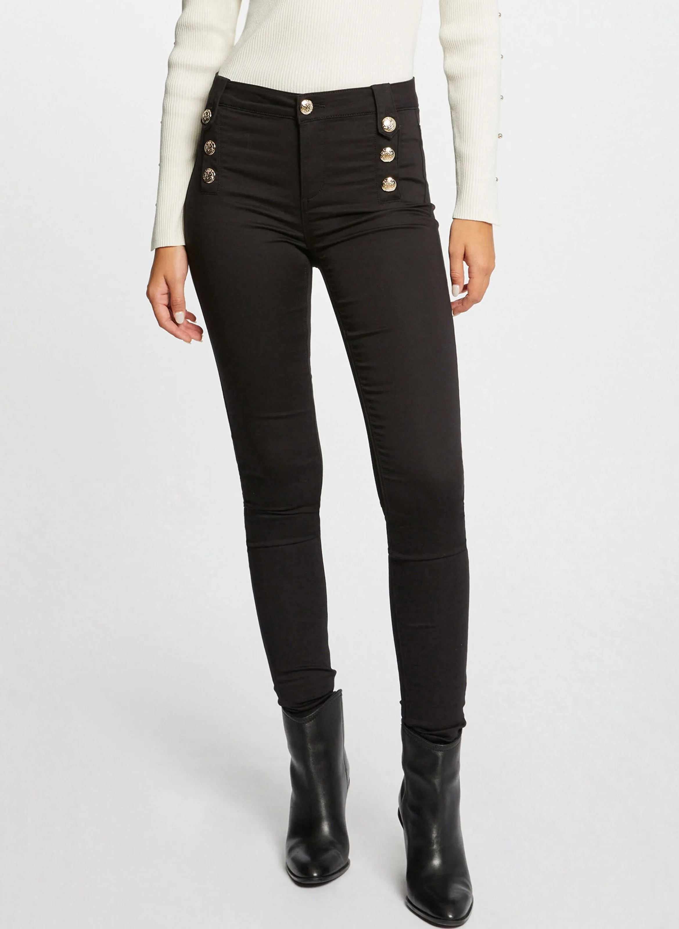 PAME  PANTALóN DE MEZCLA DE ALGODóN SKINNY EN NEGRO