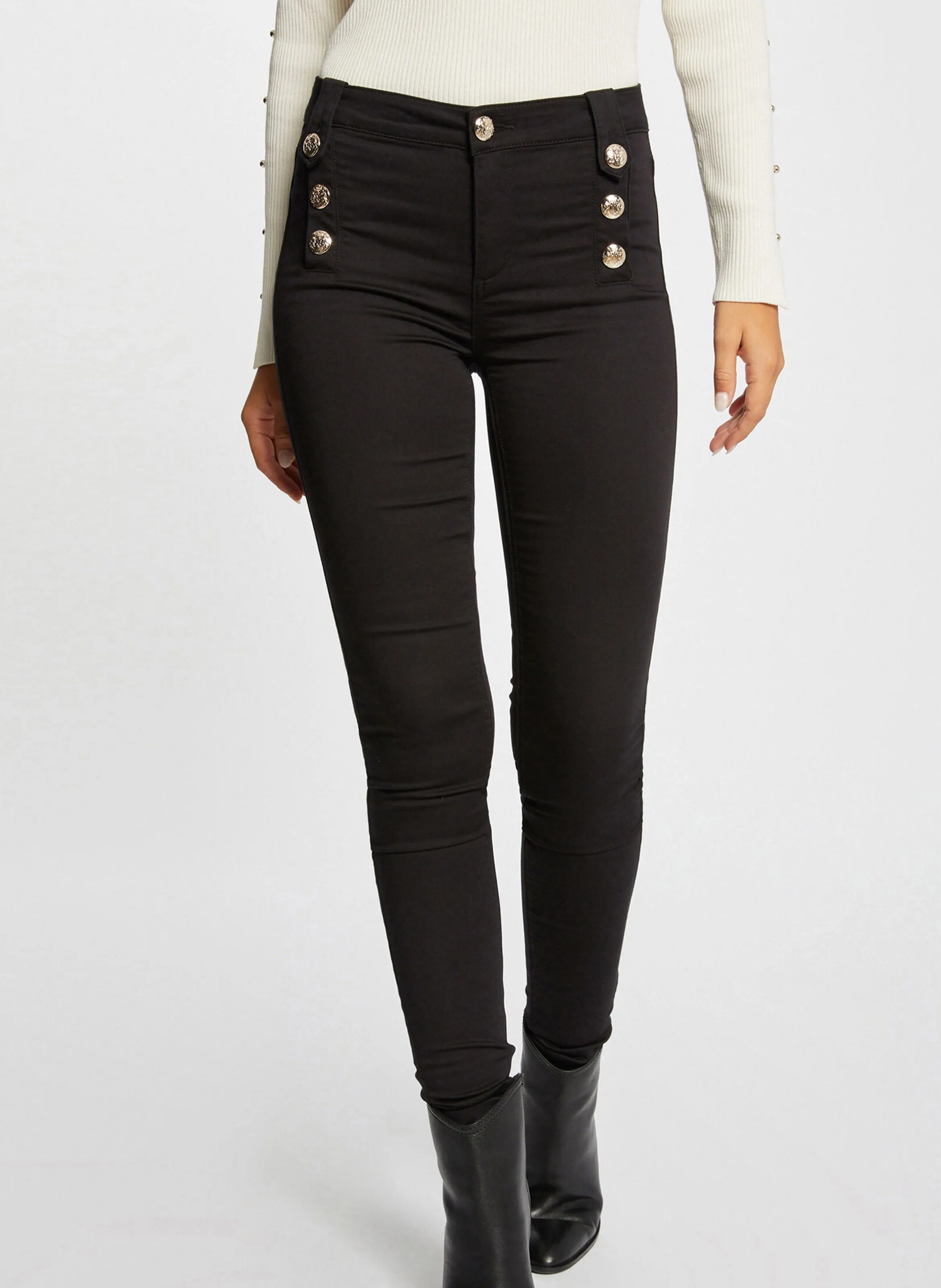 PAME  PANTALóN DE MEZCLA DE ALGODóN SKINNY EN NEGRO