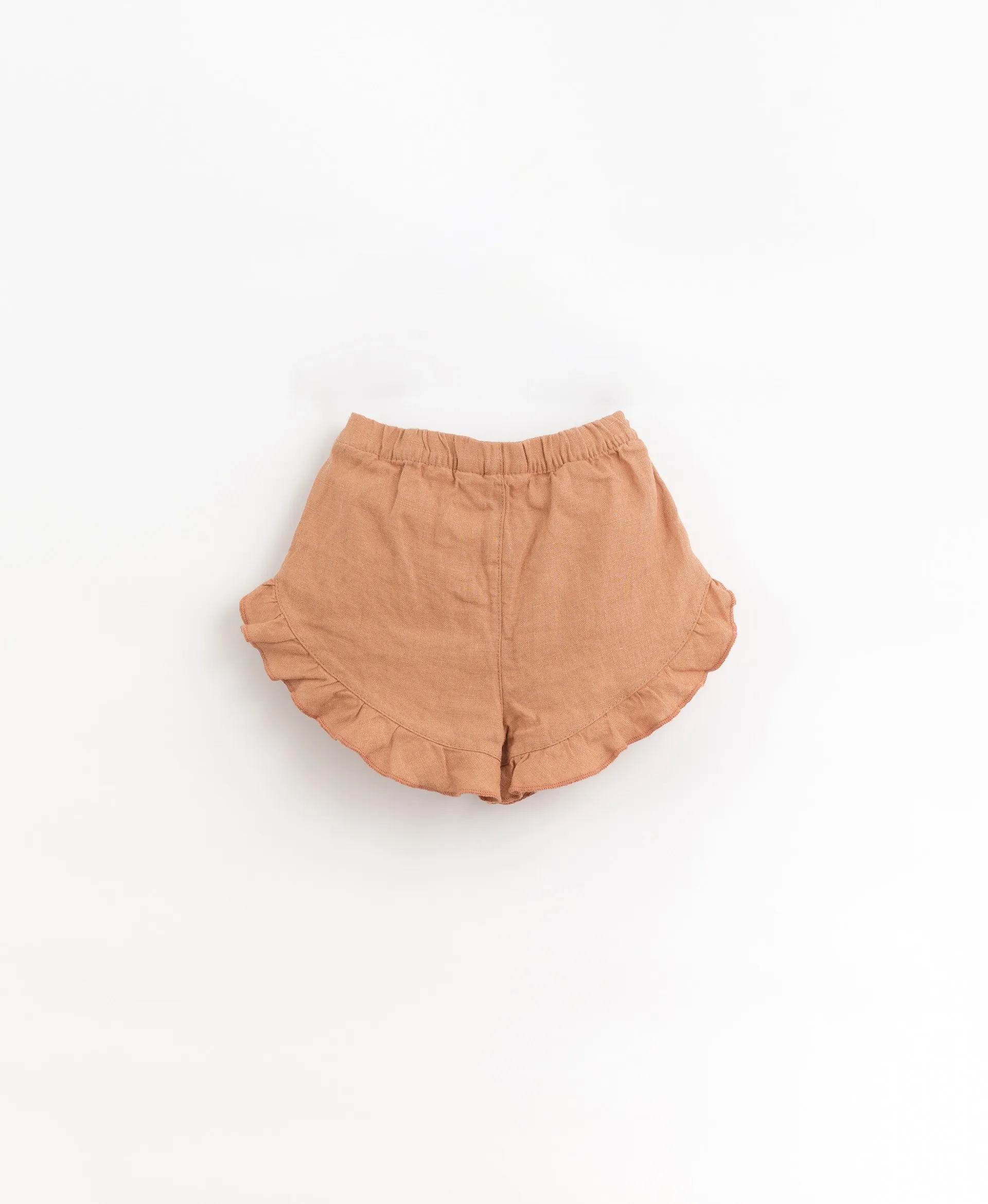 Pantalón corto de lino con cintura elástica y cordón de adorno | Organic Care