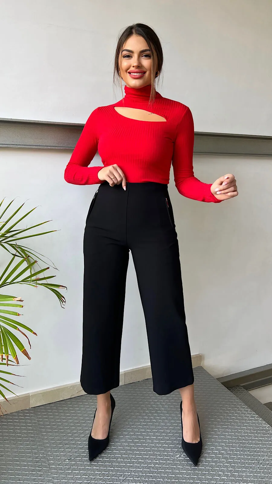 Pantalón Cropped Cremallera