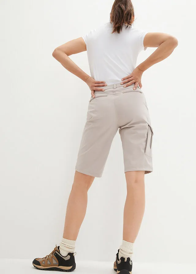 Pantalón de softshell repelente al agua con bolsillos tipo cargo Piedra
